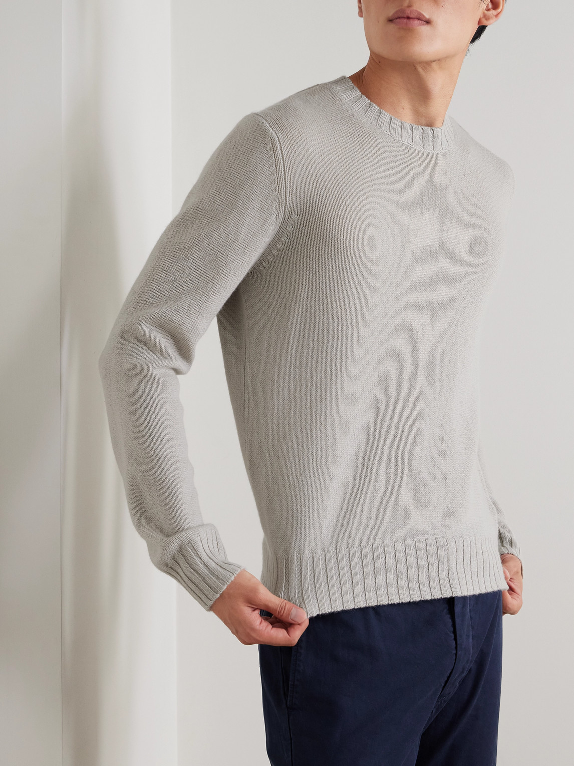  Allude - Wool And Cashmere-blend Sweater - Men - Neutrals - S 