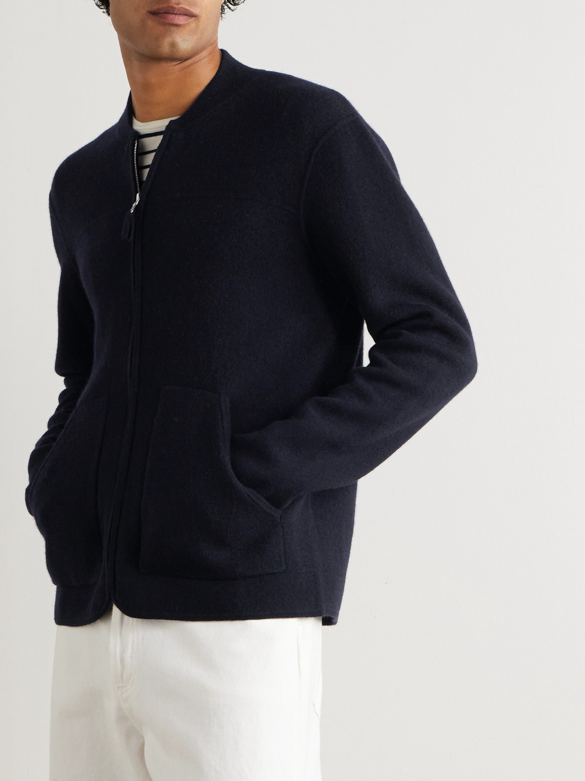  Allude - Virgin Wool And Cashmere-blend Bomber Jacket - Men - Blue - M 