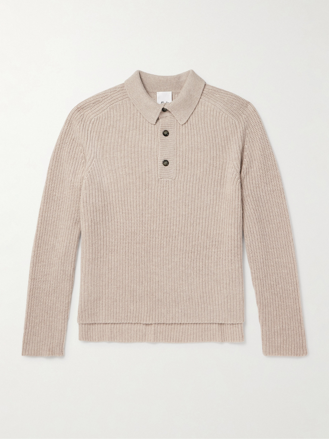 Allude Ribbed Virgin Wool and Cashmere-Blend Polo Sweater - Men
