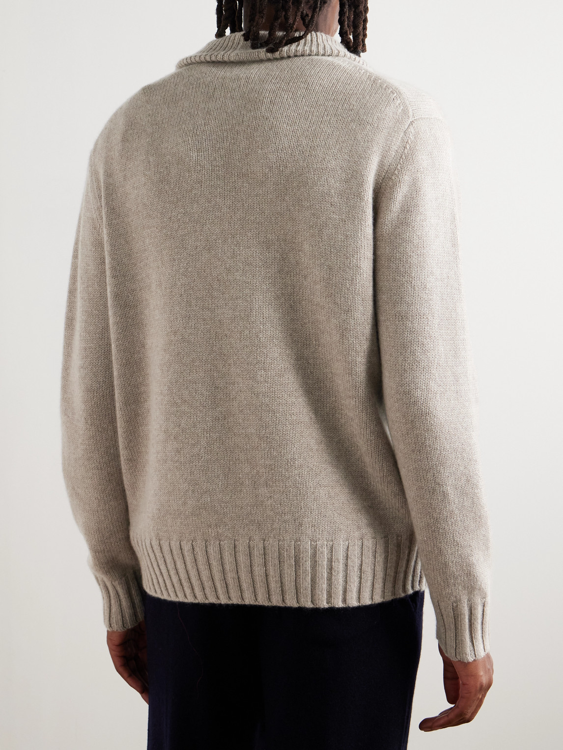  Allude - Cashmere Half-zip Sweater - Men - Brown - M 