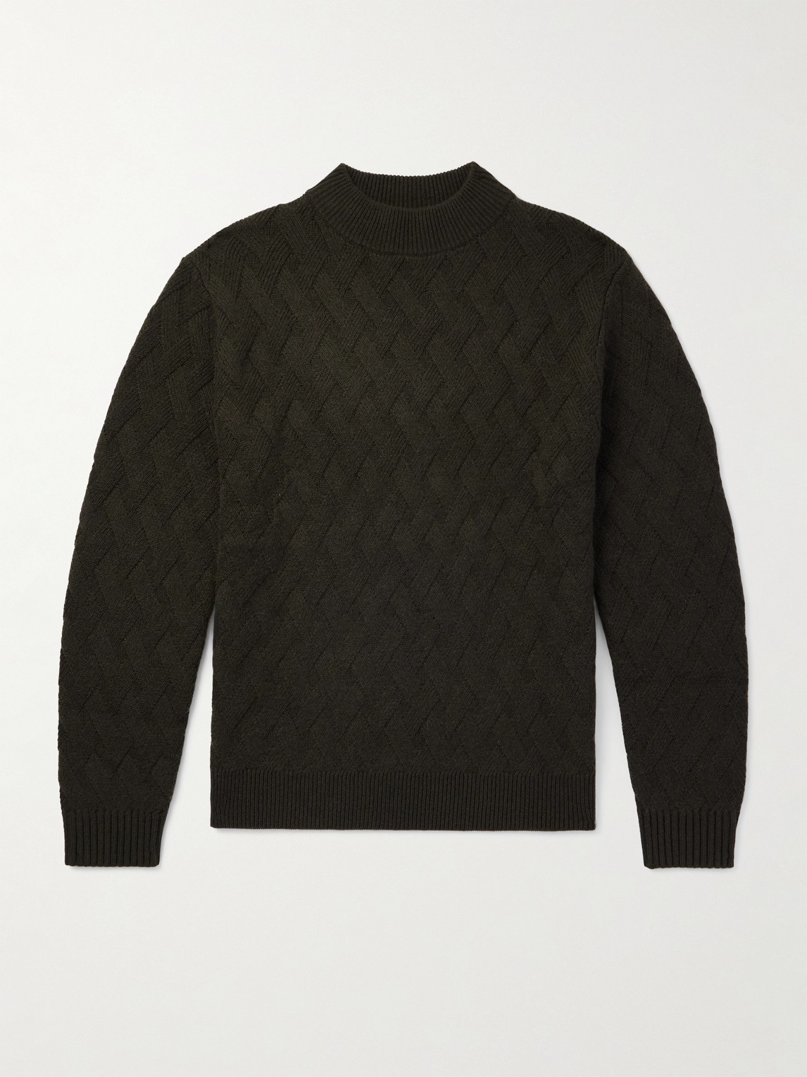 Allude Cable-Knit Wool and Cashmere-Blend Mock-Neck weater - Men