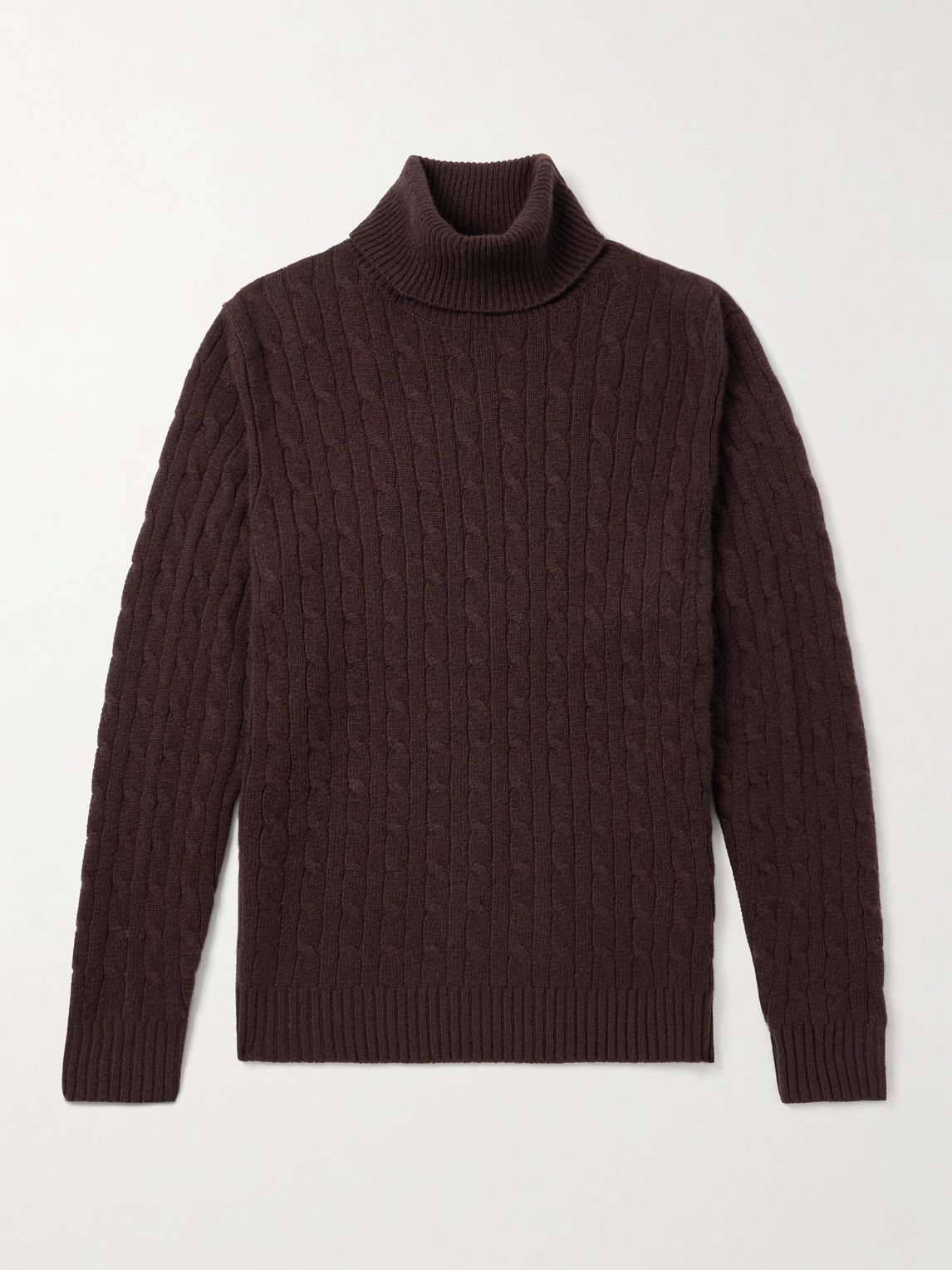 Allude Slim-Fit Cable-Knit Cashmere-Blend Rollneck Sweateren