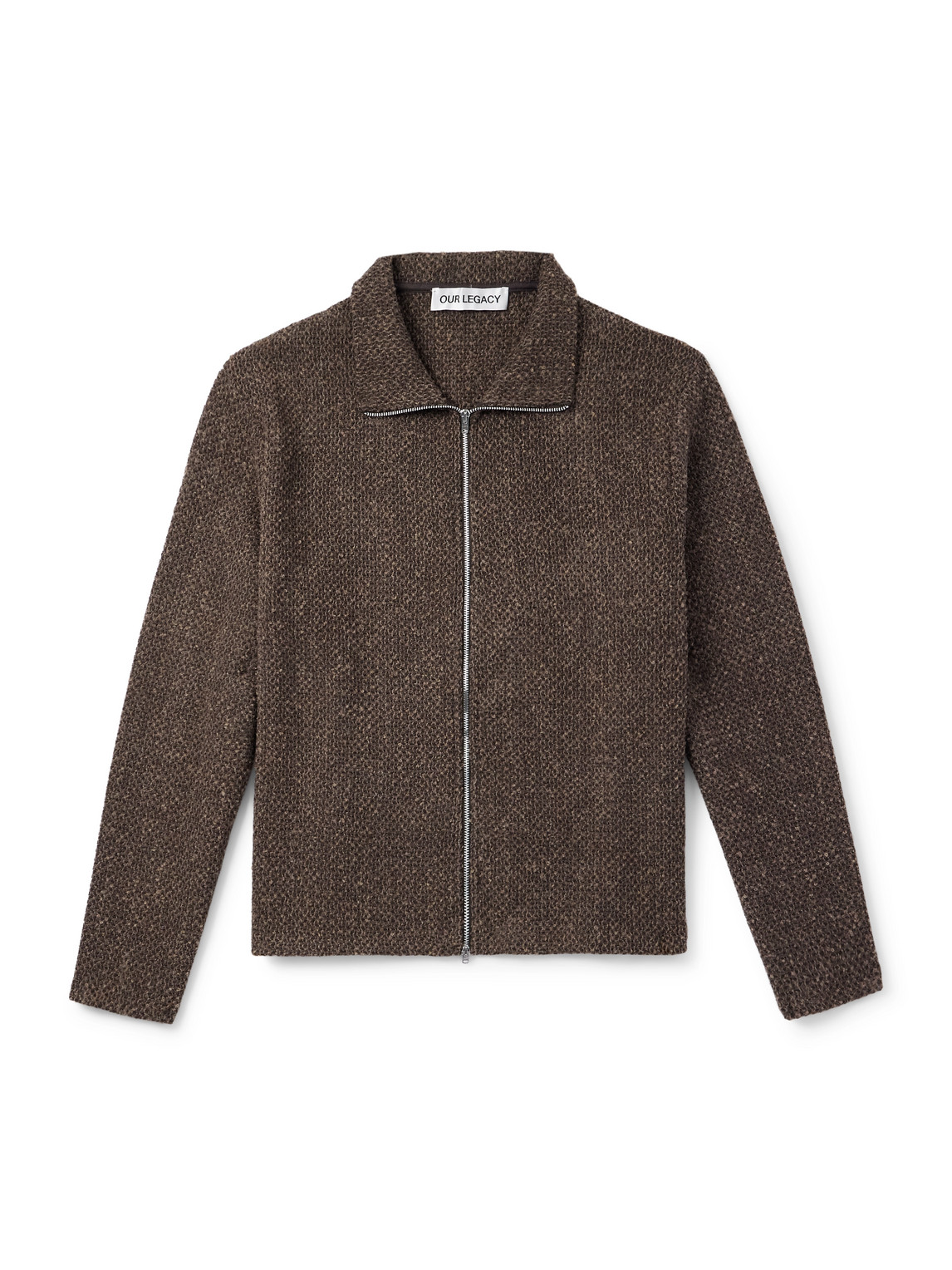 Our Legacy Shrunken Bouclé Zip-up Sweater In Brown