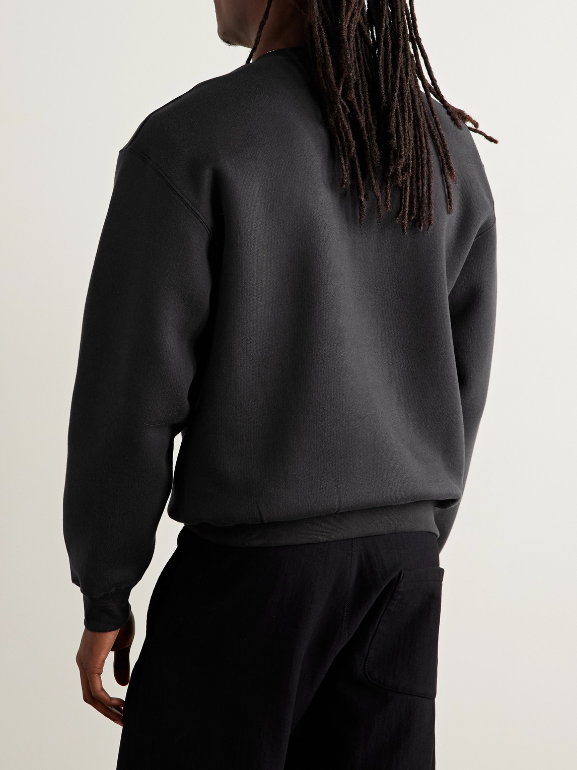 Our Legacy Perfect Cotton And Wool-blend Jersey Sweatshirt In Black
