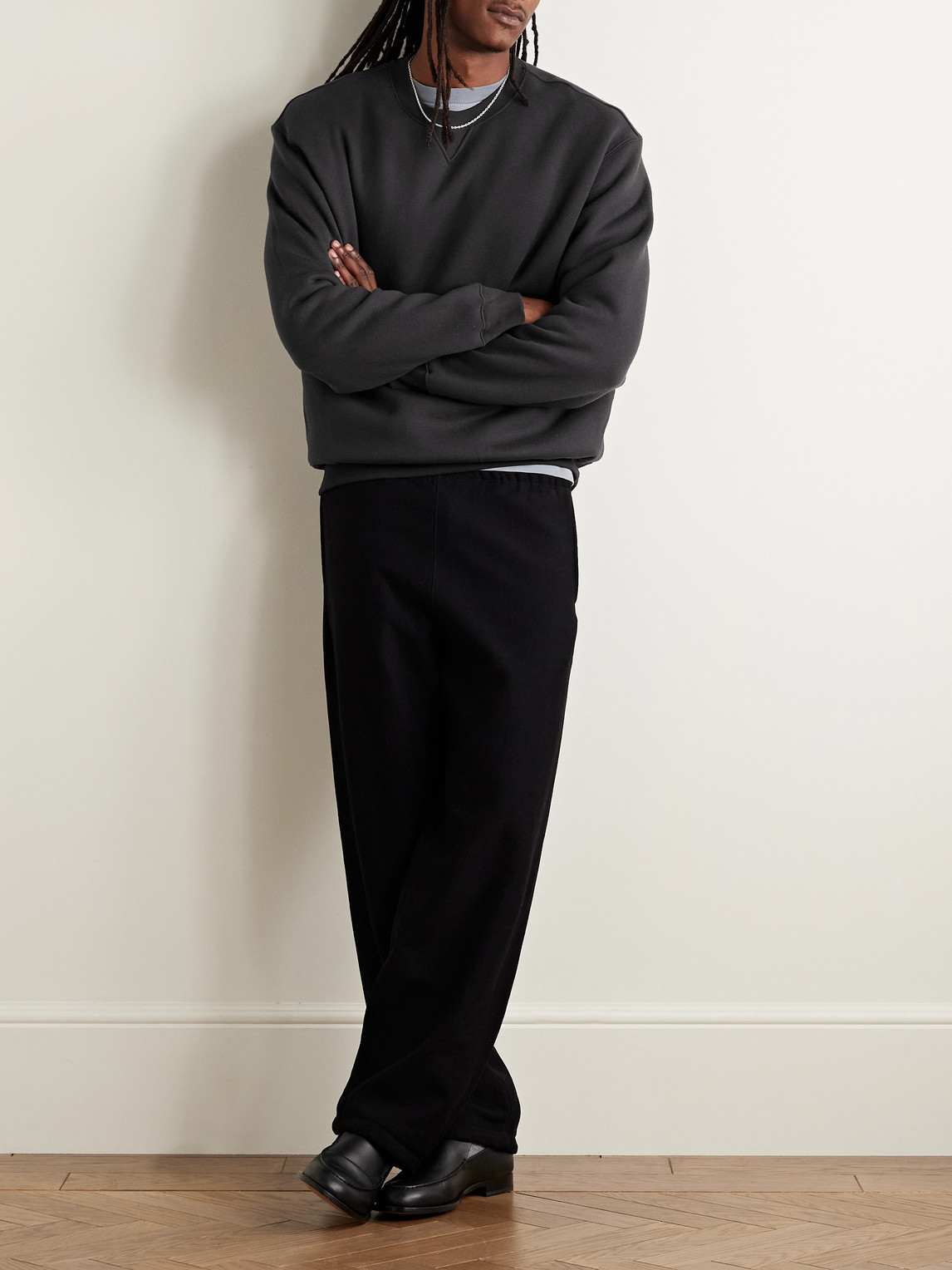 Our Legacy Perfect Cotton And Wool-blend Jersey Sweatshirt In Black