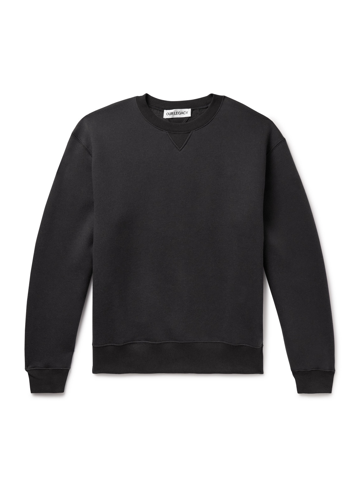 Our Legacy Perfect Cotton And Wool-blend Jersey Sweatshirt In Black