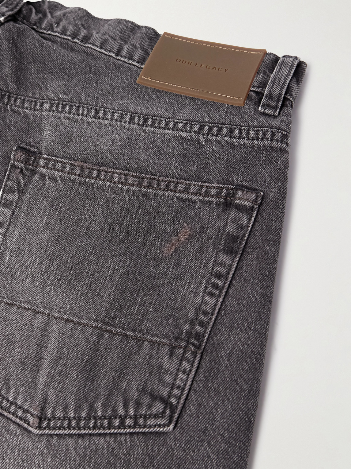 Our Legacy Third Cut Straight-leg Distressed Jeans In Gray
