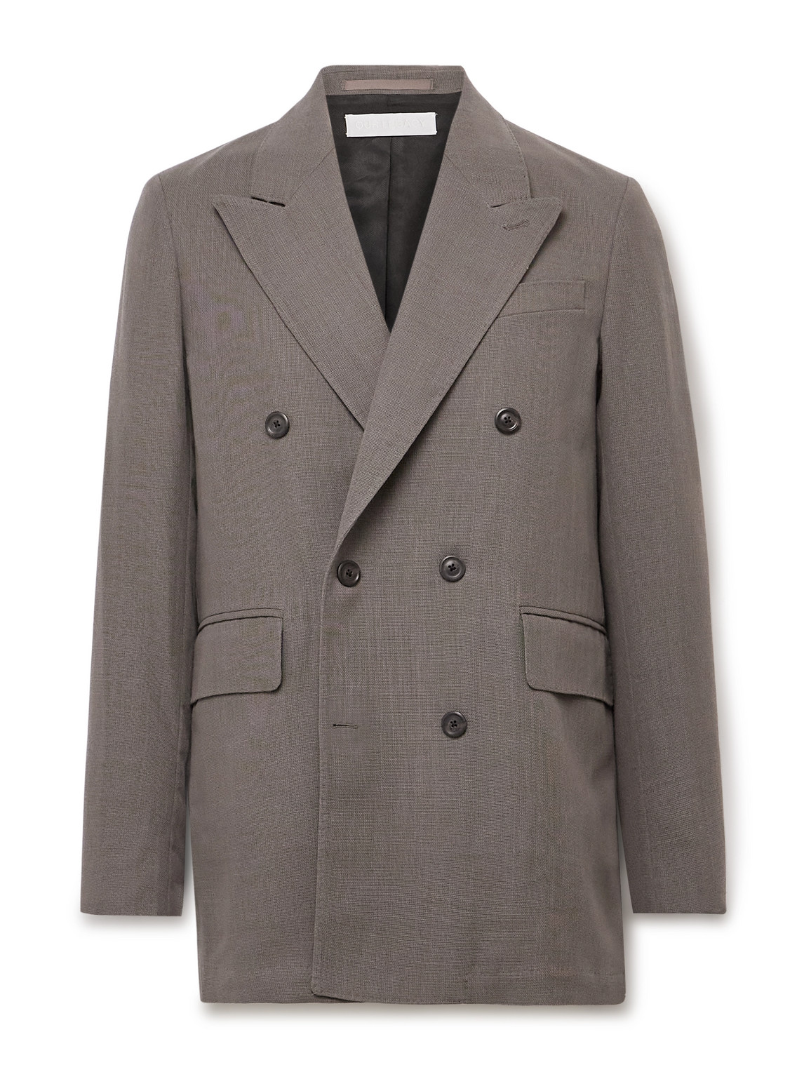 Our Legacy Sharp Double-breasted Virgin Wool-blend Blazer In Brown