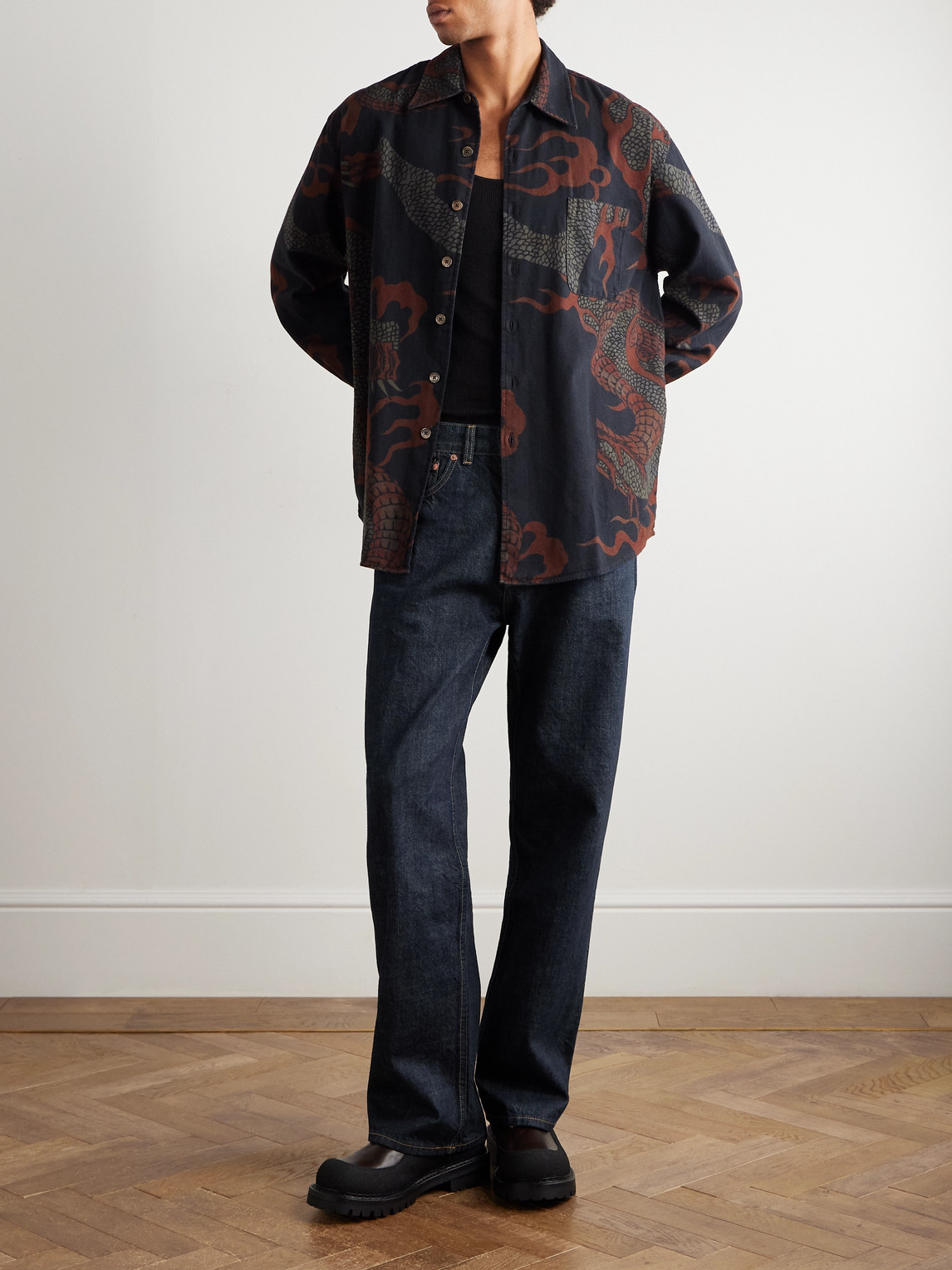 Our Legacy Carlson Straight-leg Jeans In Animal Print