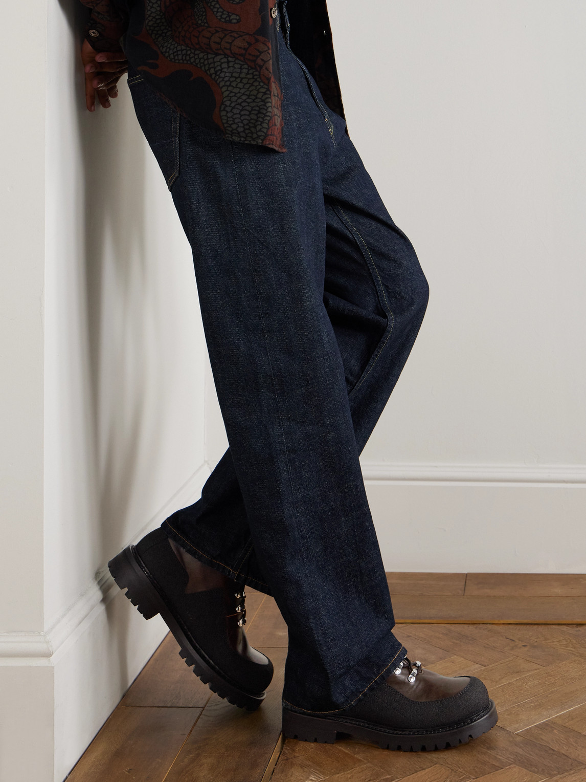 Our Legacy Ankle Boots With Round Toe And Lug Sole In Brown