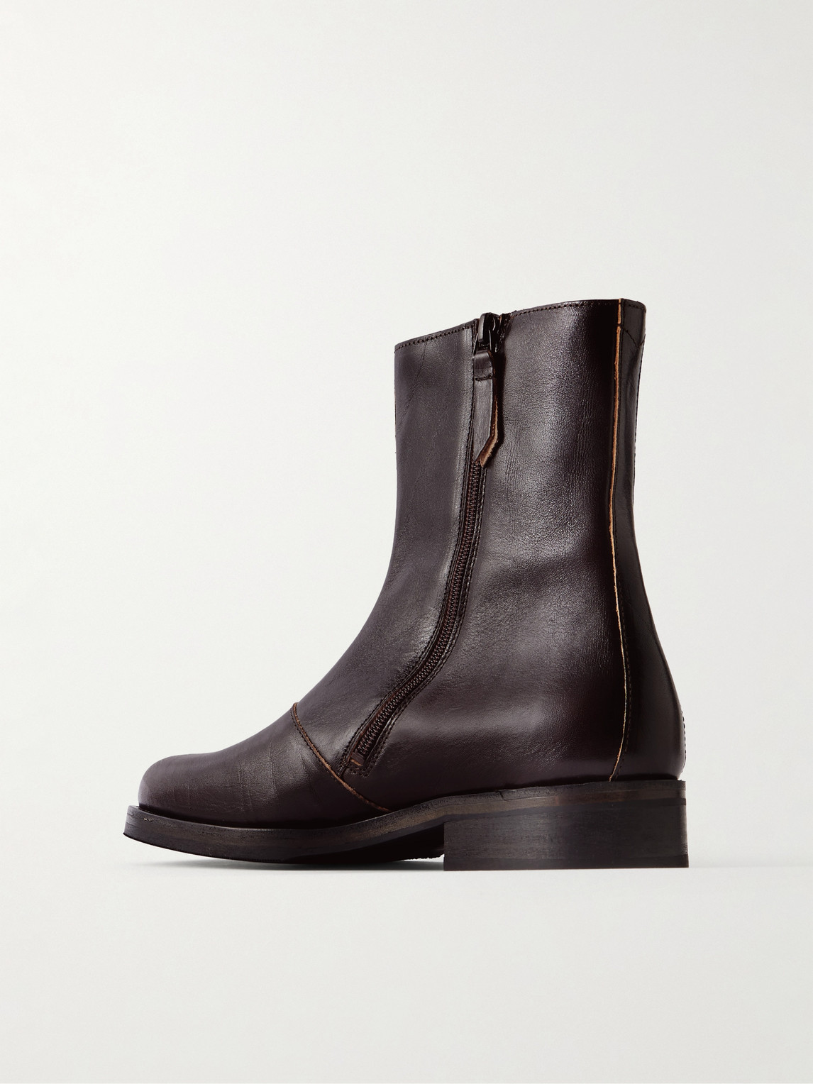 Our Legacy Chocolate Leather Camion Ankle Boots In Brown