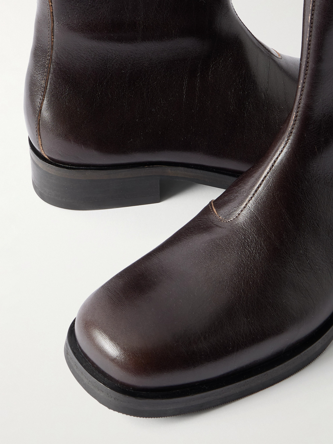 Our Legacy Chocolate Leather Camion Ankle Boots In Brown