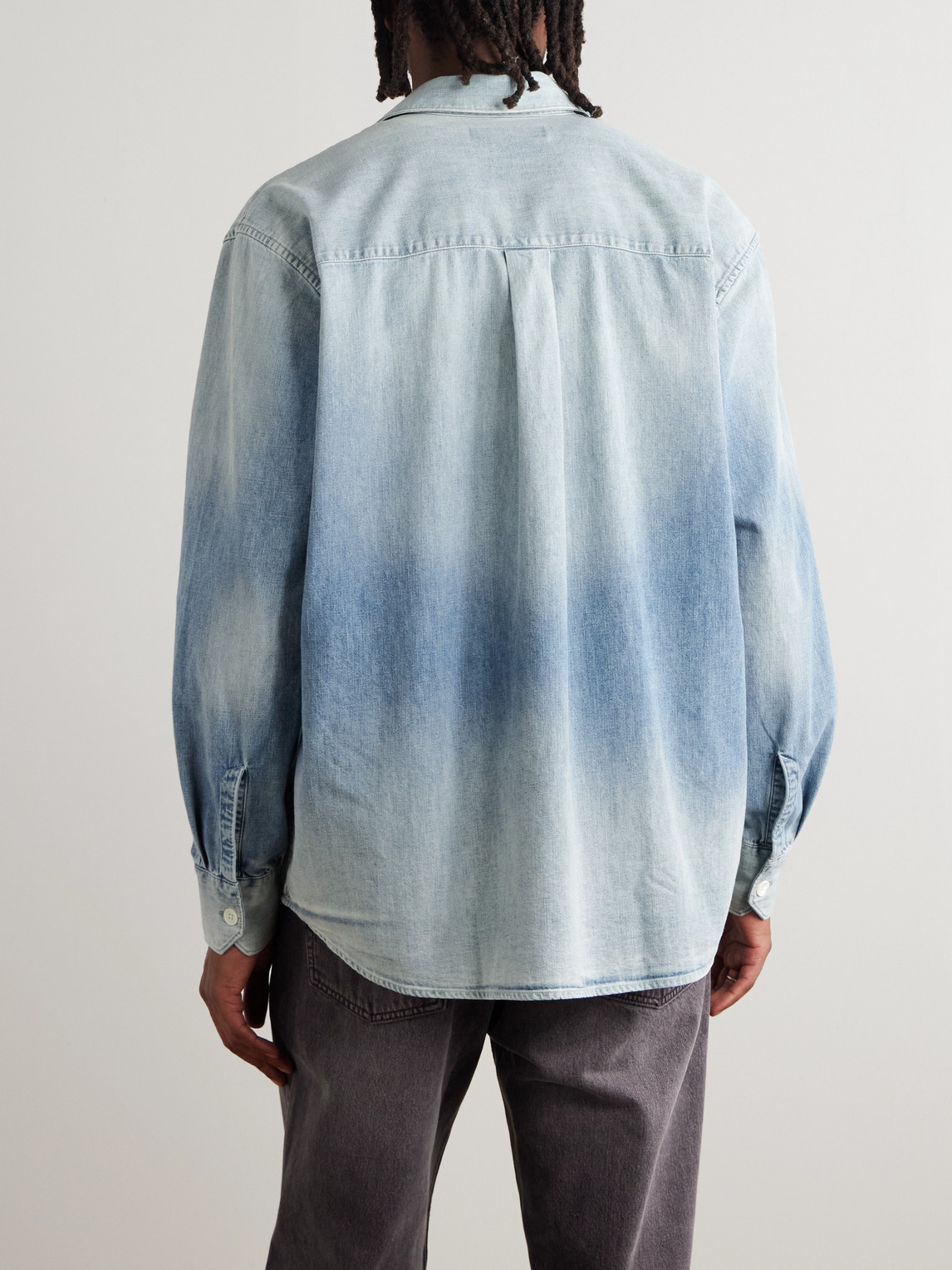 Our Legacy Long Sleeve Button-down Shirt Featuring Pocket In Blue