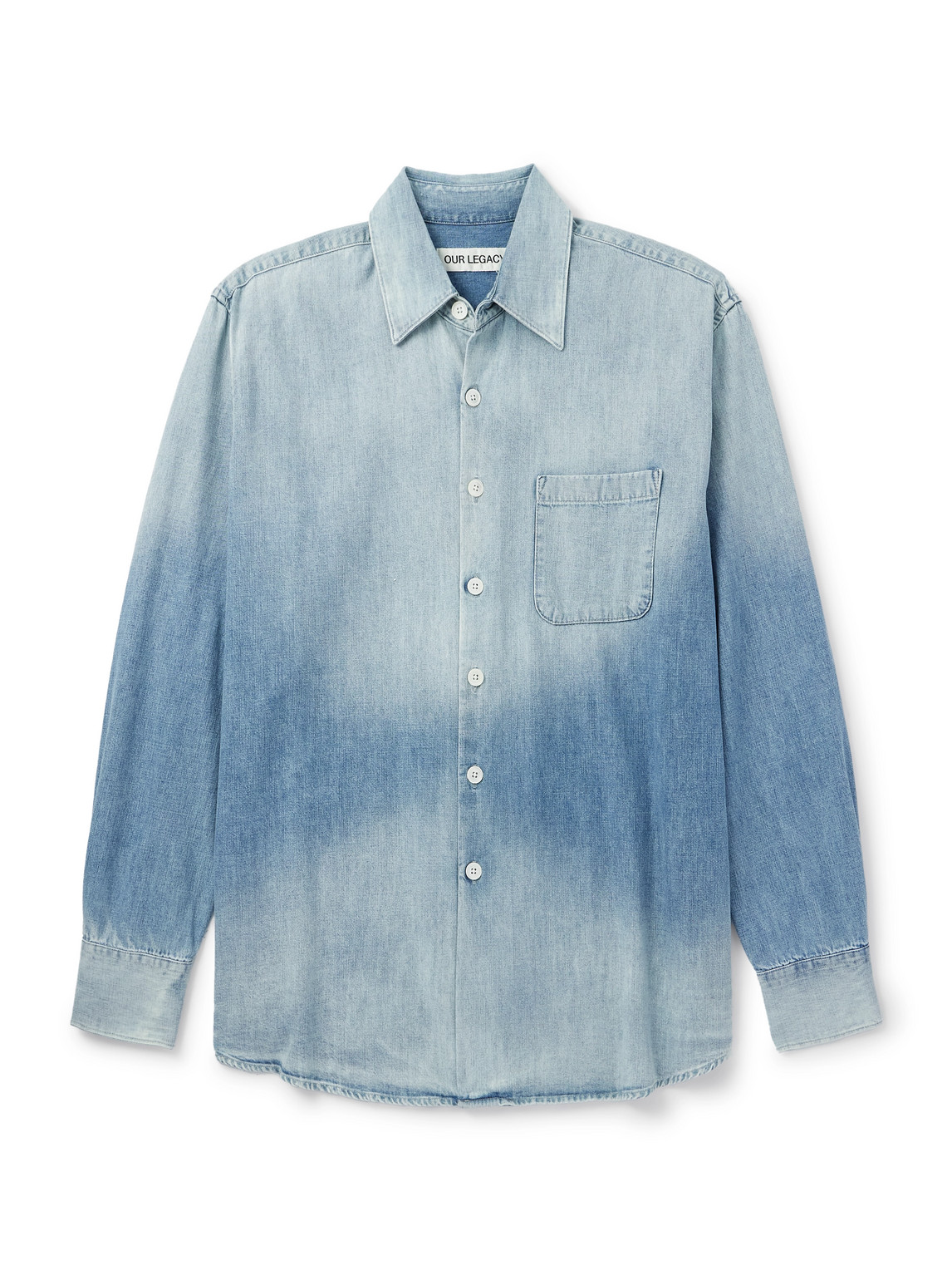 Our Legacy Long Sleeve Shirt With Chest Pocket Design In Blue
