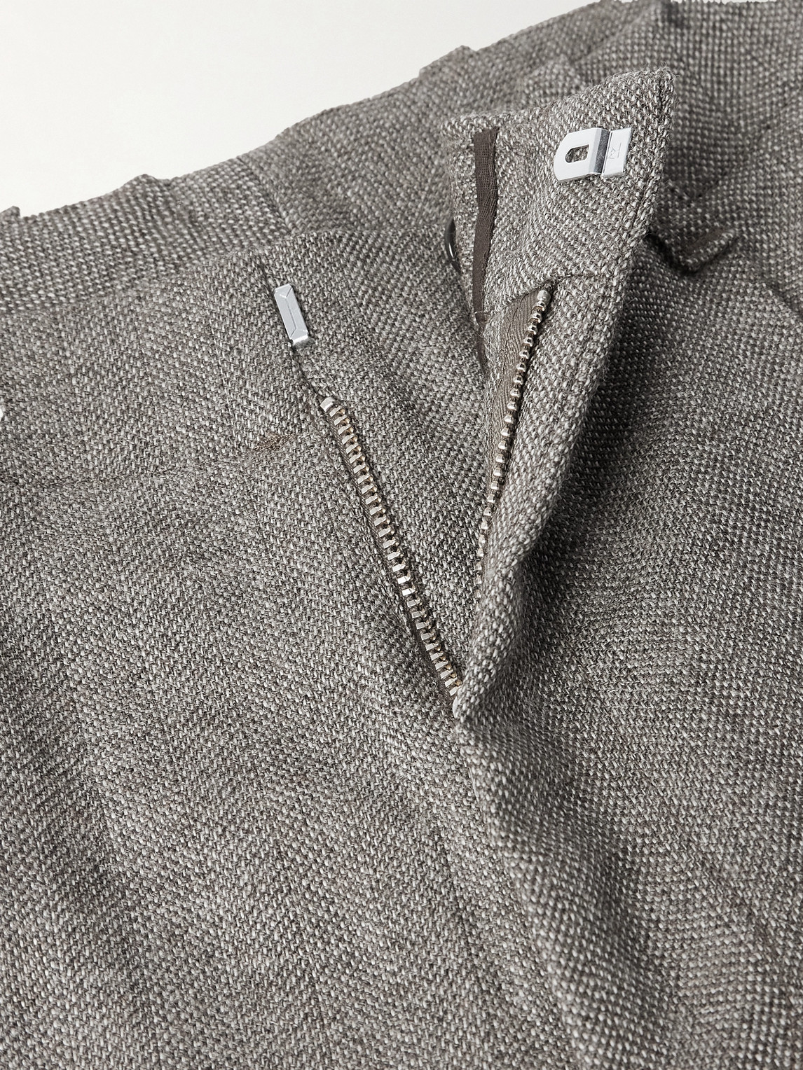 Our Legacy Borrowed Chino Wide-leg Pleated Wool Trousers In Gray