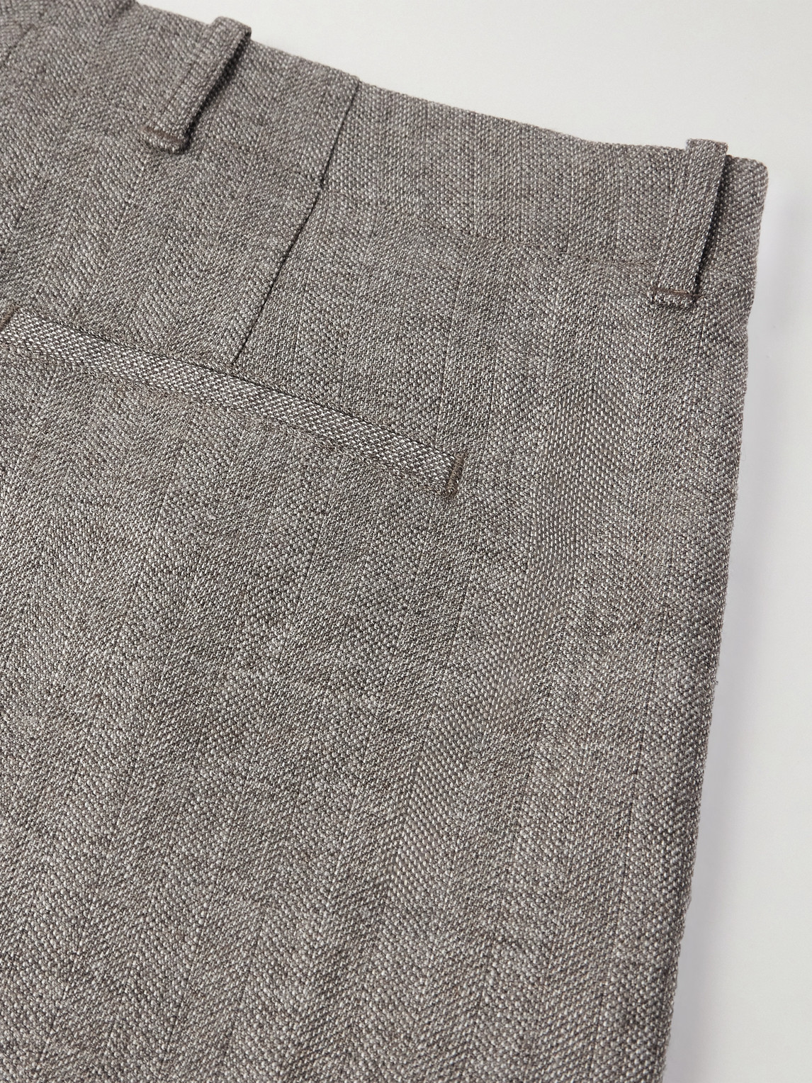 Our Legacy Borrowed Chino Wide-leg Pleated Wool Trousers In Gray