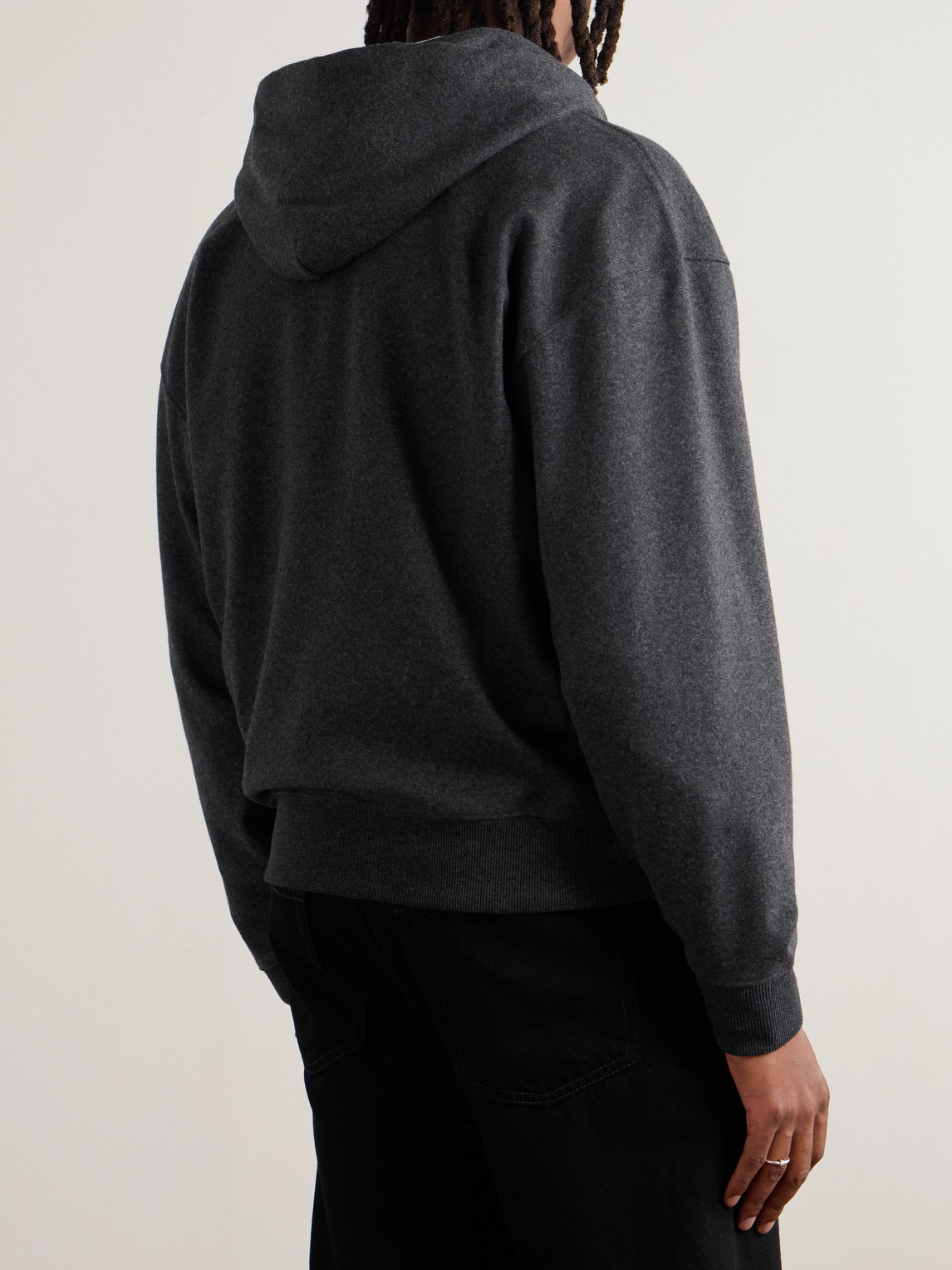 Our Legacy Charcoal Grey Cotton Rascal Hoodie With Front Zipper In Black