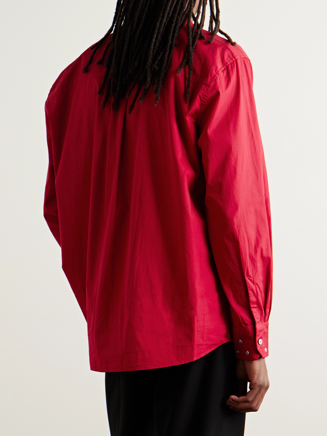 Our Legacy Above Embellished Cotton Poplin Shirt In Red
