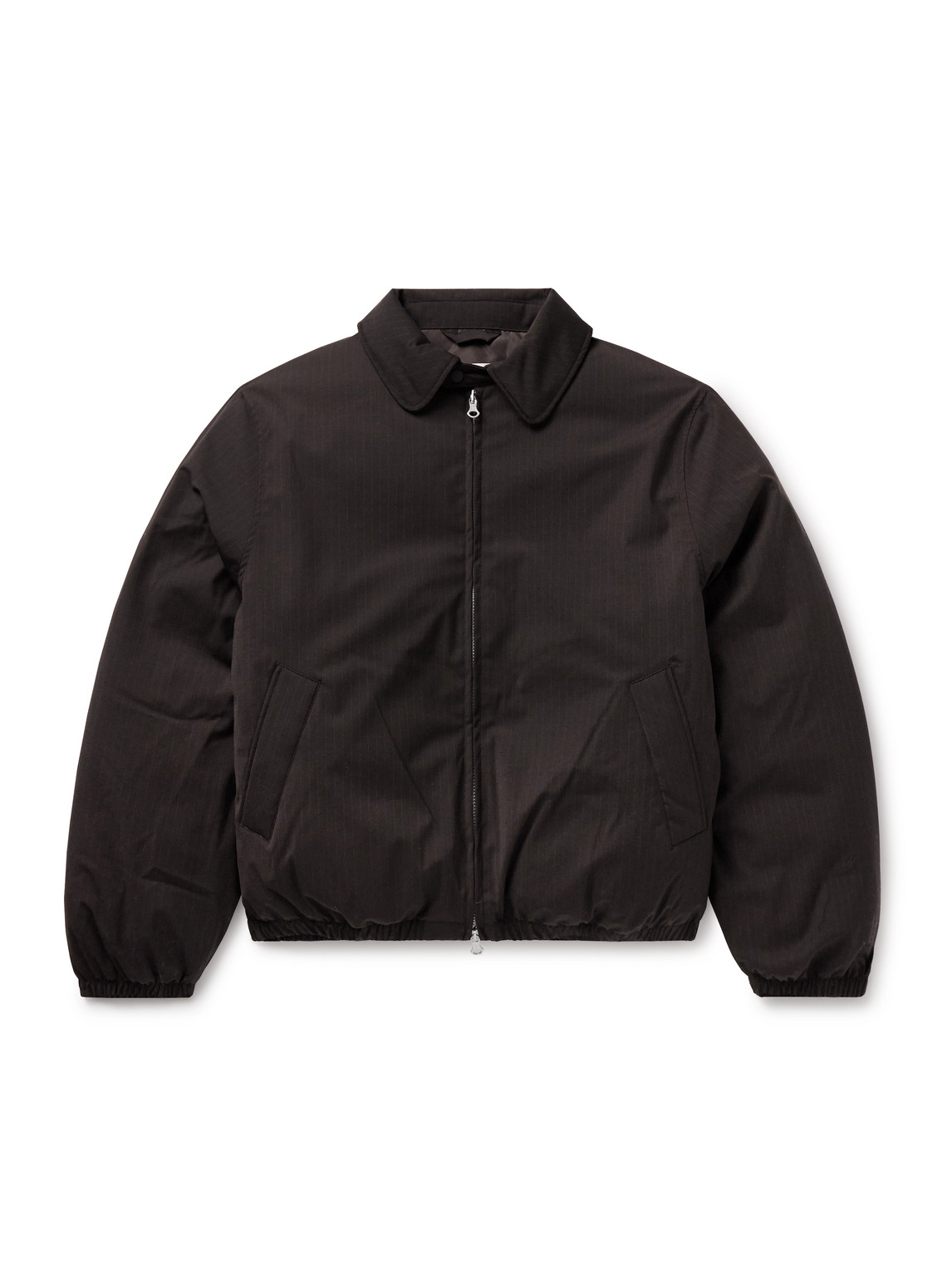 Our Legacy Mens Churchill Stripe Avenue Puffer Woven Jacket In Brown