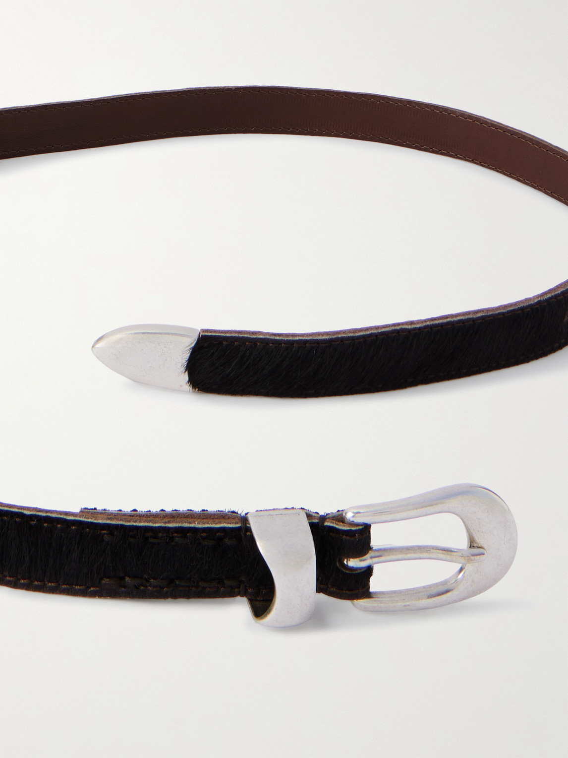 Our Legacy 2cm Calf Hair Belt In Black
