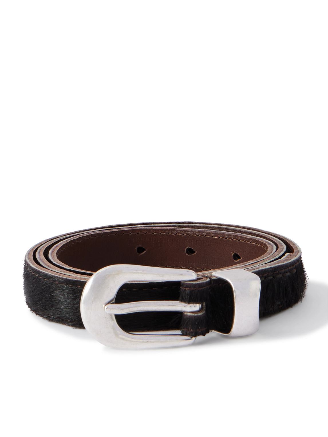 Our Legacy 2cm Calf Hair Belt In Black
