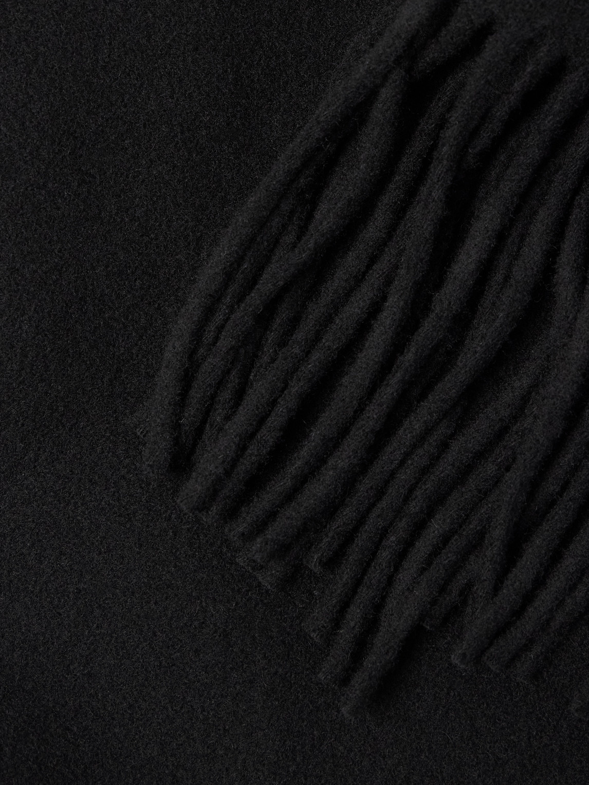 Our Legacy Estate Fringed Wool Scarf In Black