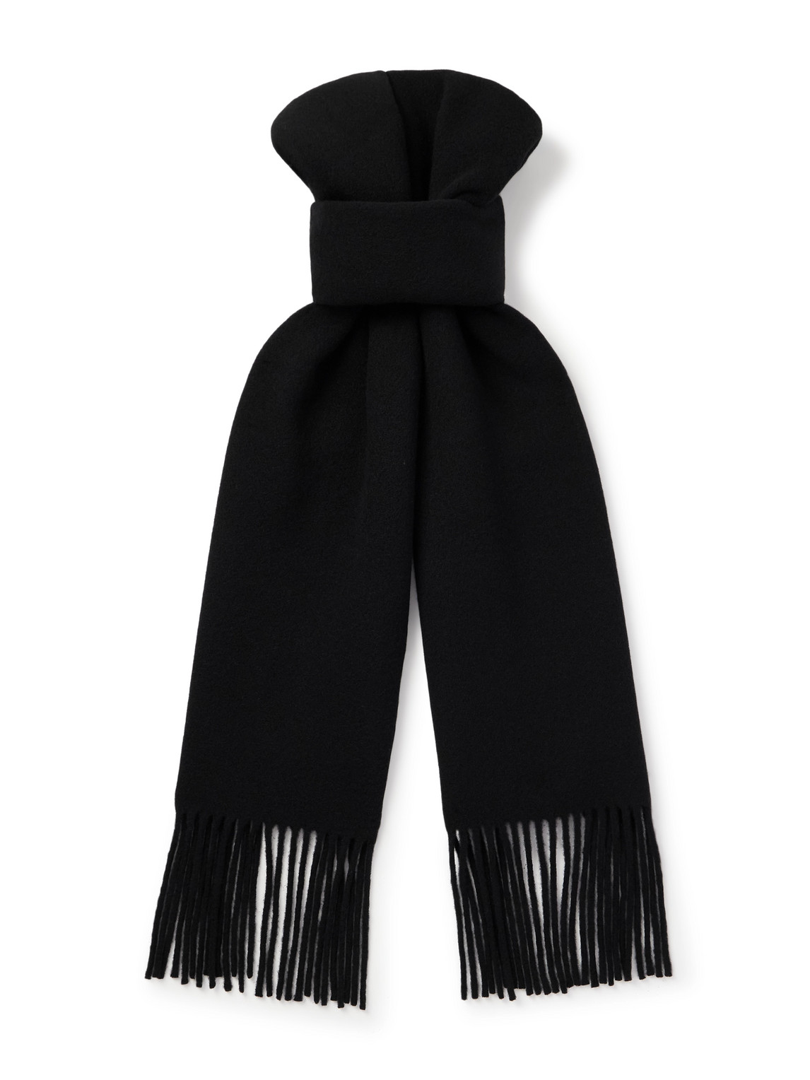 Our Legacy Estate Fringed Wool Scarf In Black