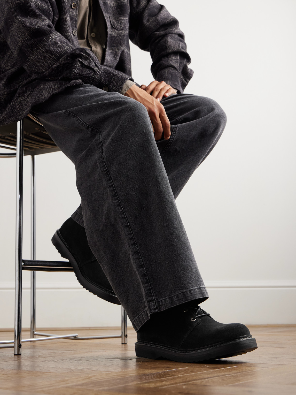 Our Legacy Suede Chukka Boots In Black