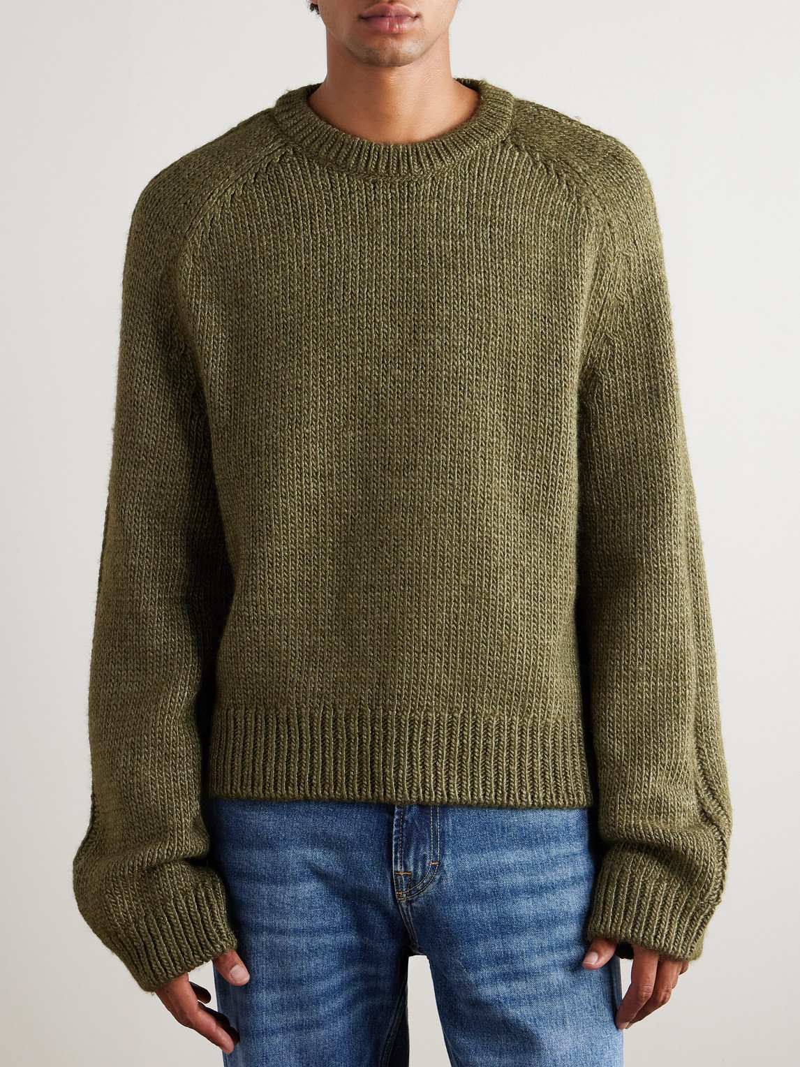 Our Legacy True Wool And Silk-blend Sweater In Green