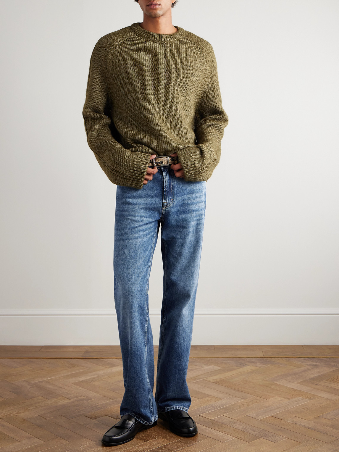 Our Legacy True Wool And Silk-blend Sweater In Green
