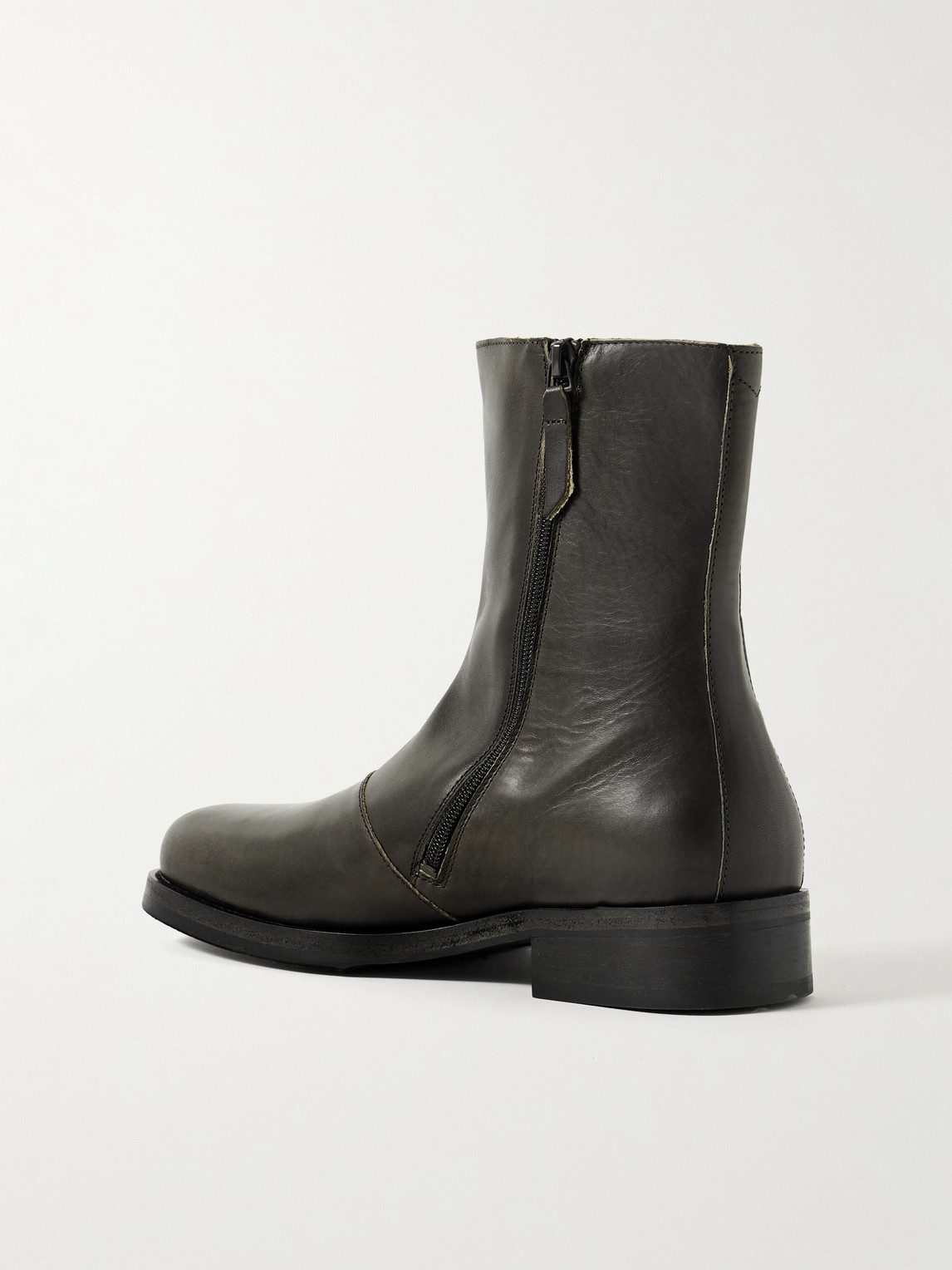 Our Legacy Camion Leather Boots In Gray