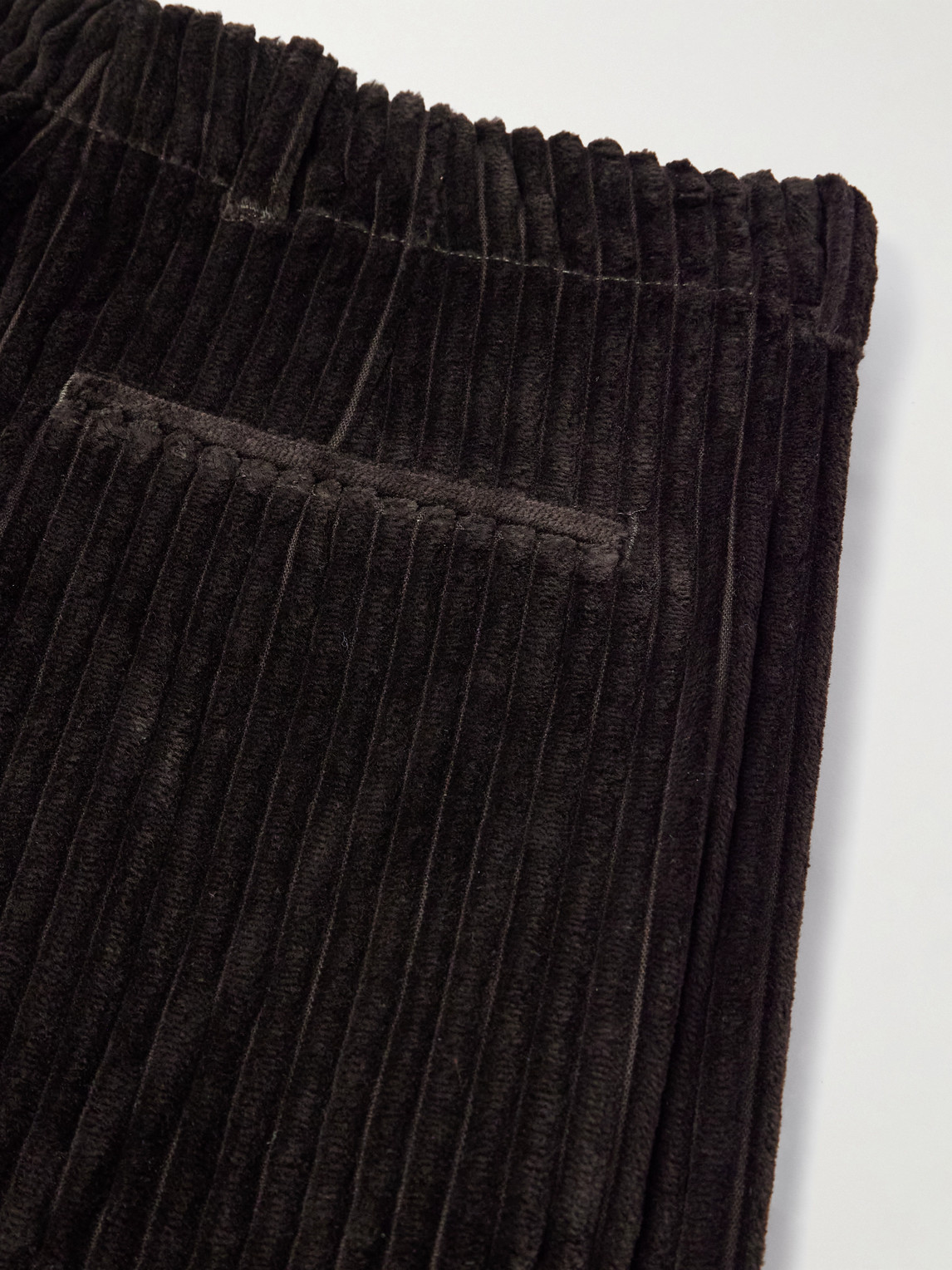 Our Legacy Borrowed Chino Wide-leg Pleated Wool-corduroy Trousers In Brown