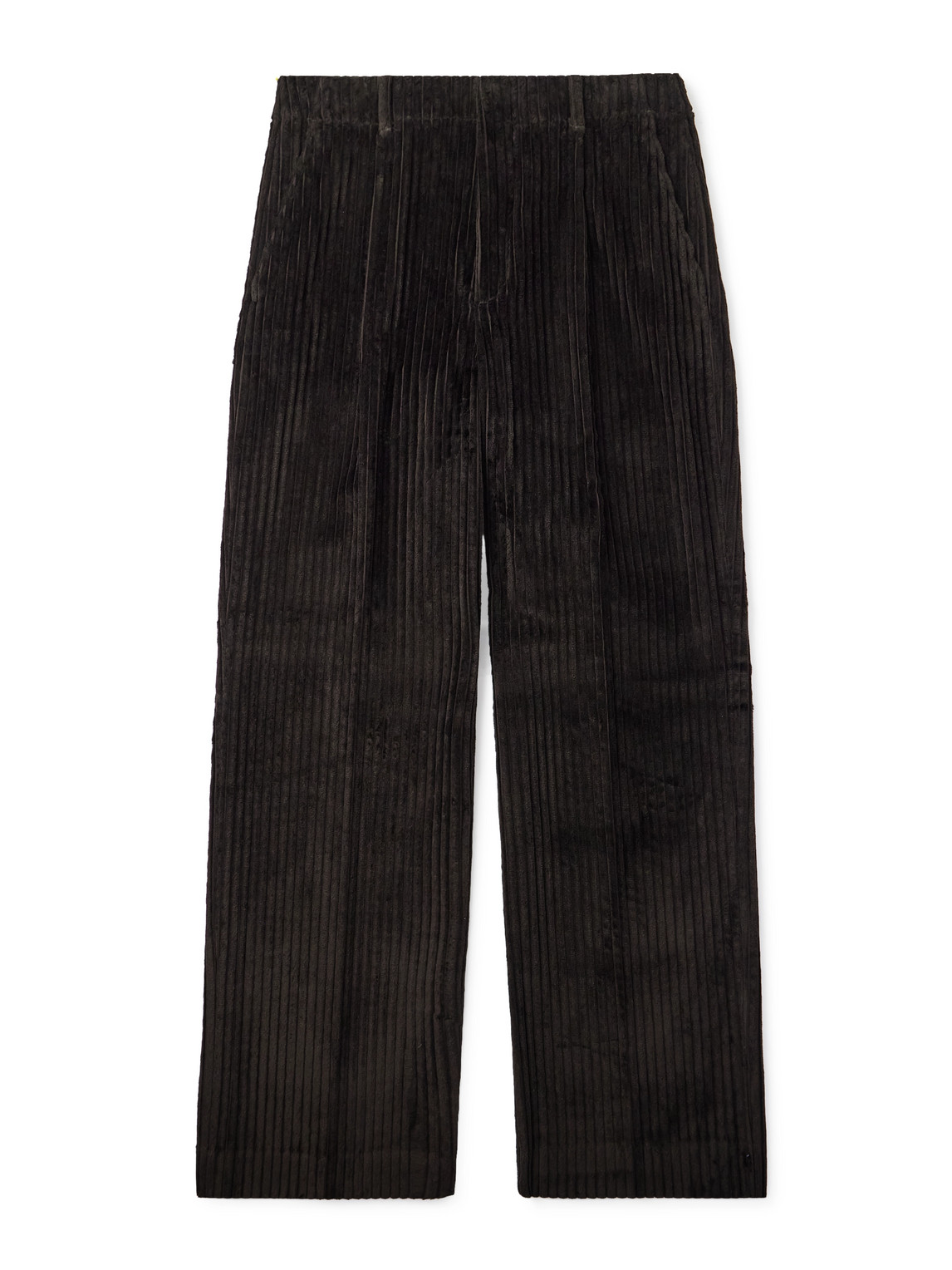 Our Legacy Borrowed Chino Wide-leg Pleated Wool-corduroy Trousers In Brown
