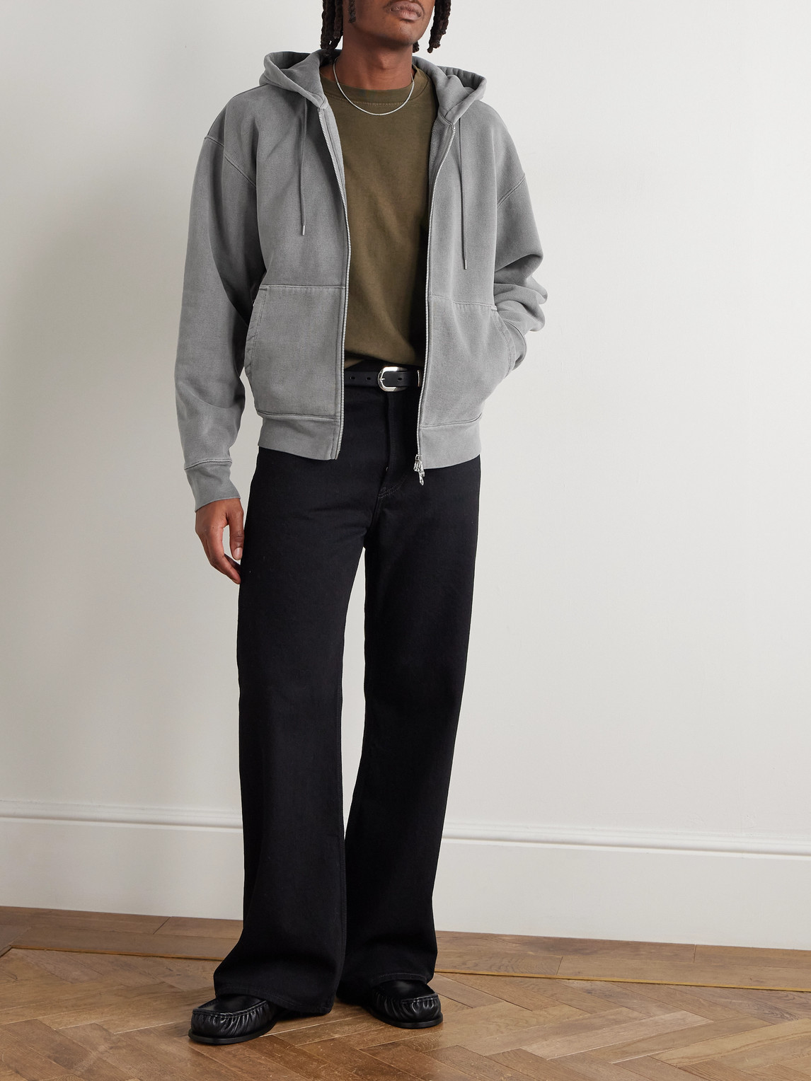 Our Legacy Rascal Cotton-jersey Zip-up Hoodie In Gray