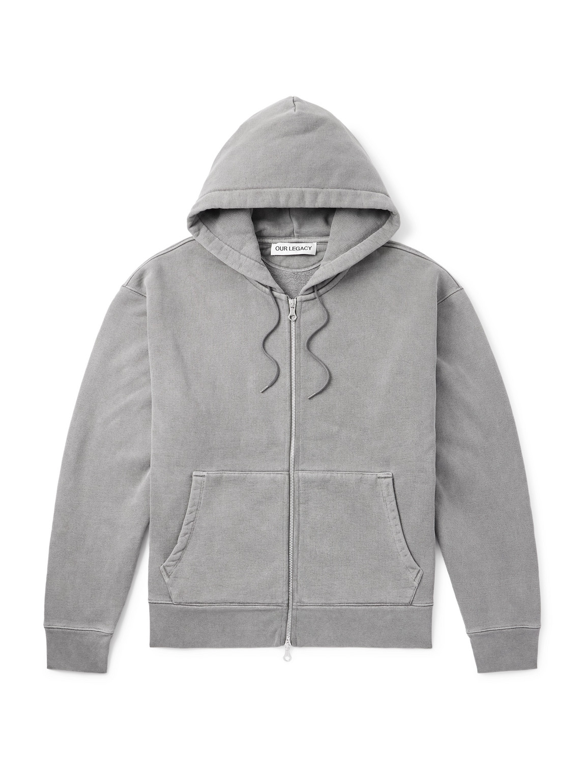 Our Legacy Rascal Cotton-jersey Zip-up Hoodie In Gray