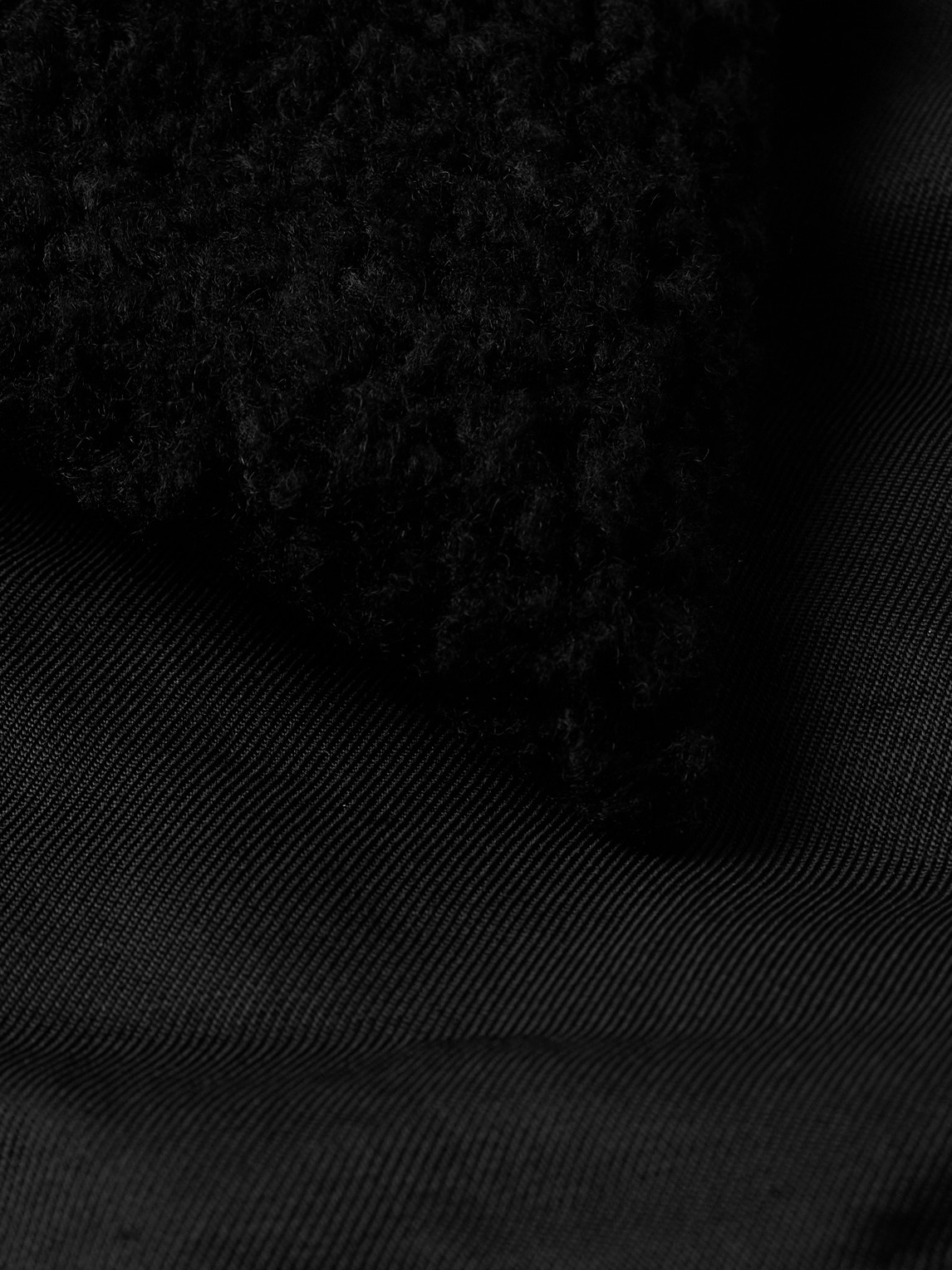 Our Legacy Ace Fleece-trimmed Cotton-blend Shell Jacket In Black