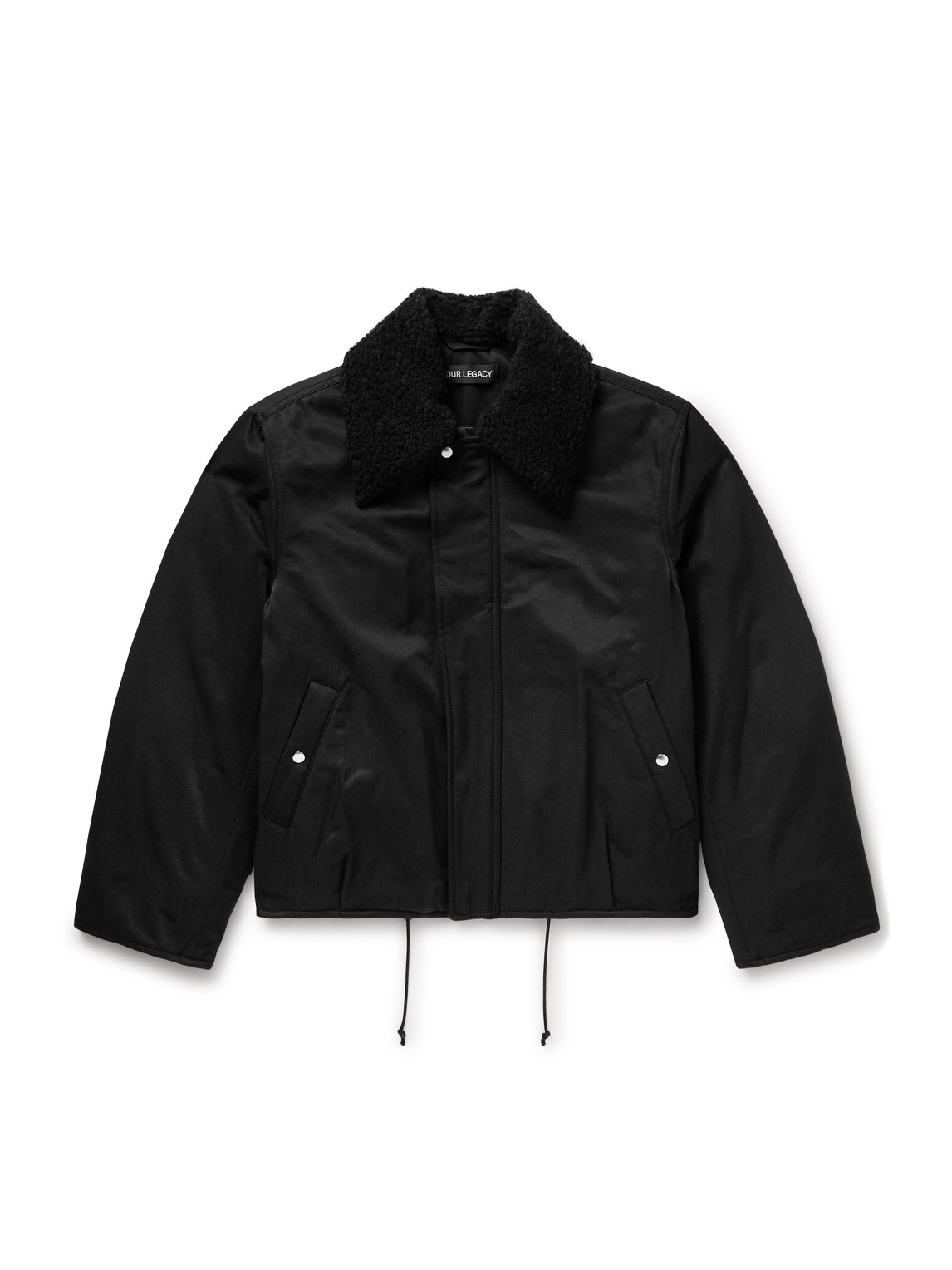 Our Legacy Ace Fleece-trimmed Cotton-blend Shell Jacket In Black