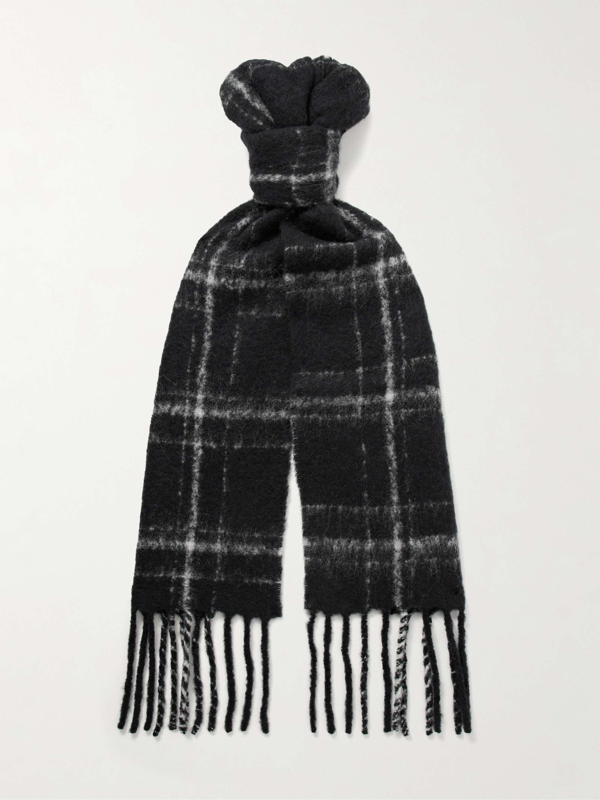 OUR LEGACY Estate Fringed Checked Alpaca-Blend Scarf for Men