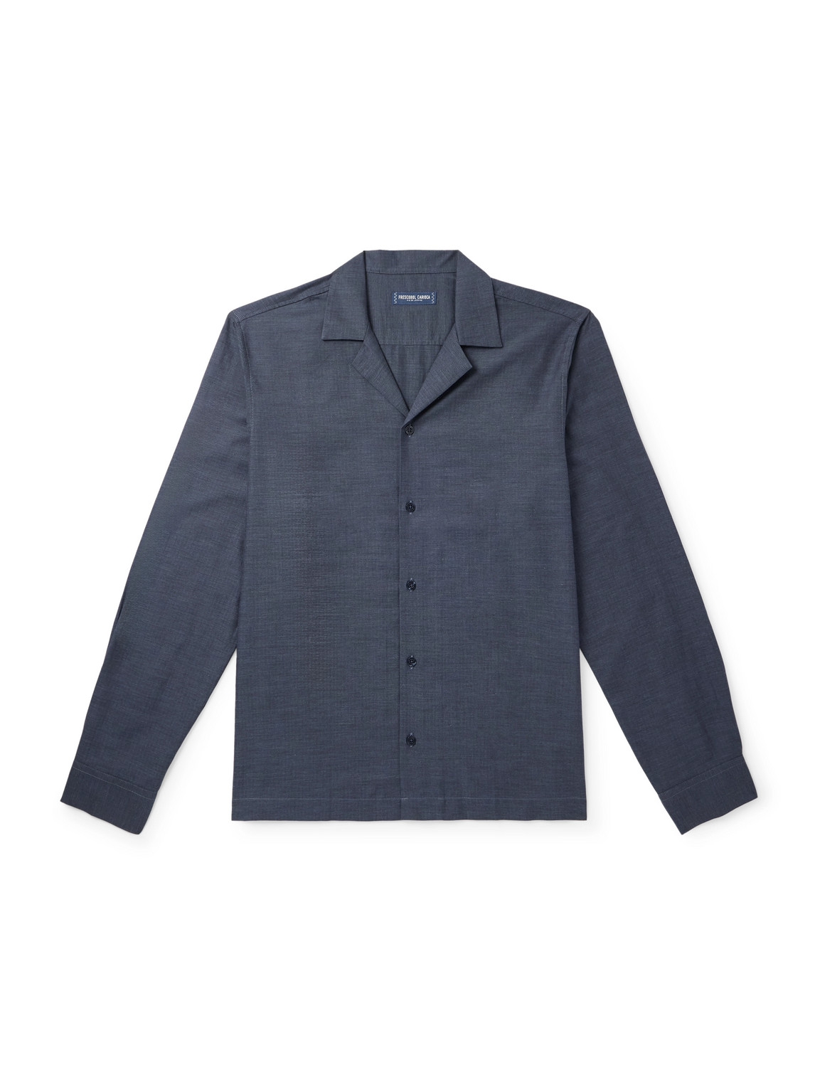 Frescobol Carioca Safra Herringbone Cotton-flannel Shirt In Blue