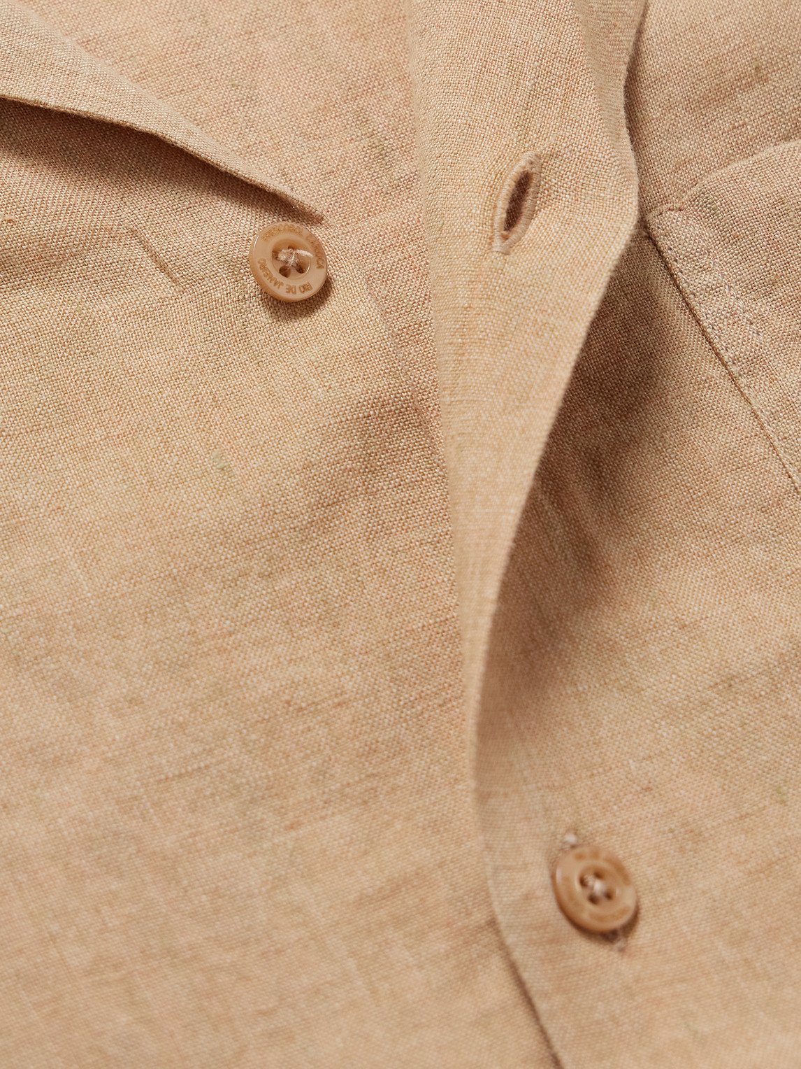 Frescobol Carioca Angelo Camp-collar Linen Shirt In Brown