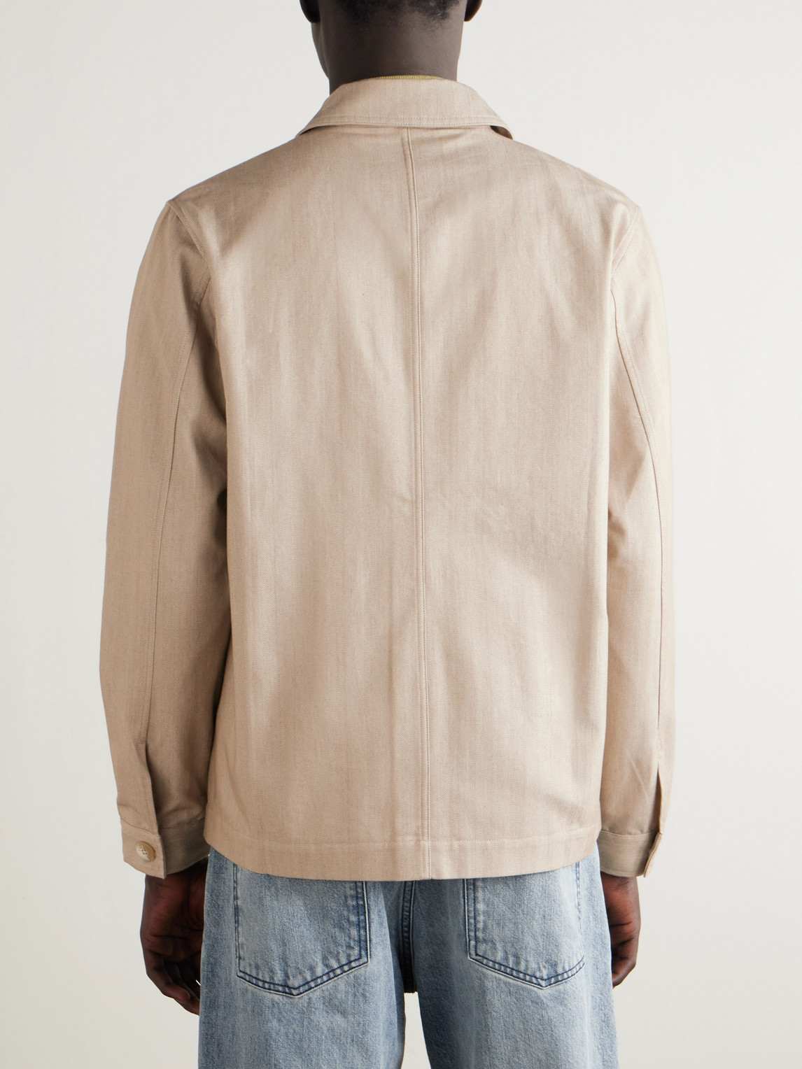 Frescobol Carioca Fonted Herringbone Cotton Overshirt In Neutral