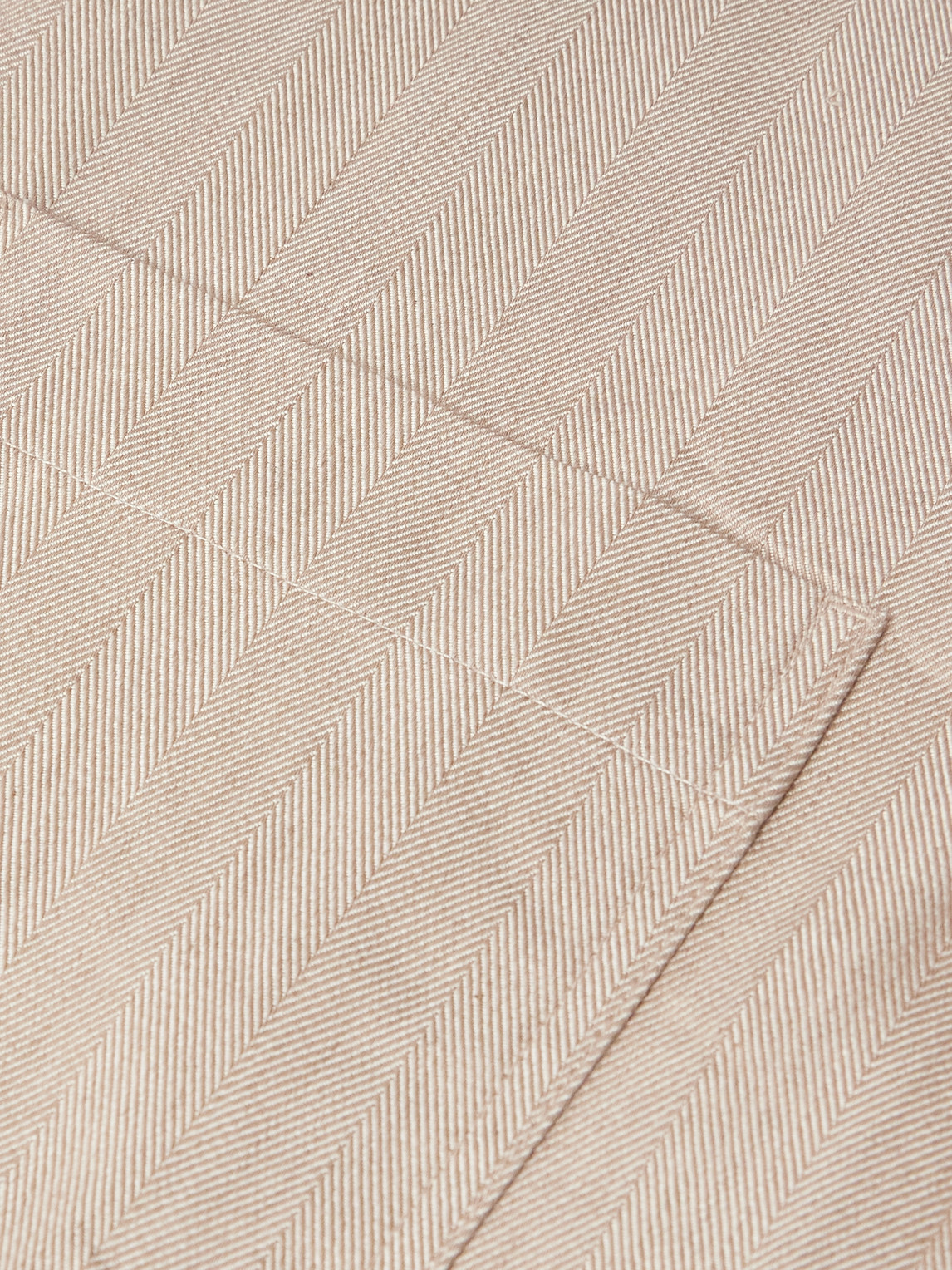 Frescobol Carioca Fonted Herringbone Cotton Overshirt In Neutral