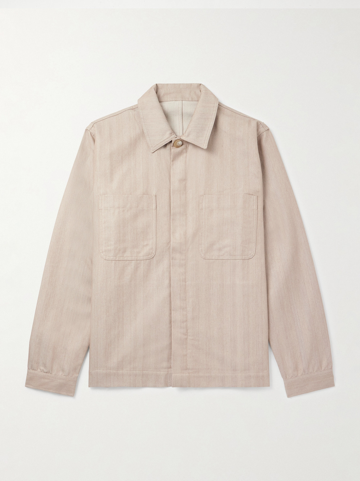 Frescobol Carioca Fonted Herringbone Cotton Overshirt - Men