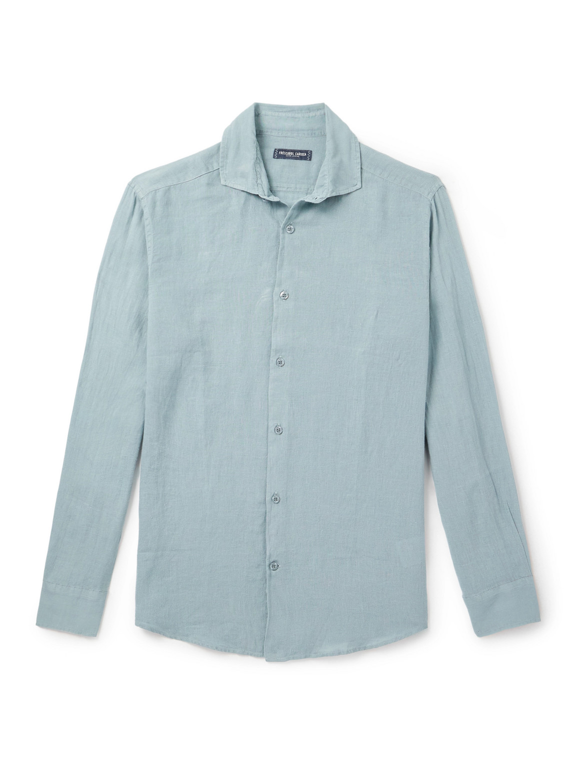 Frescobol Carioca Antonio Linen Shirt In Blue