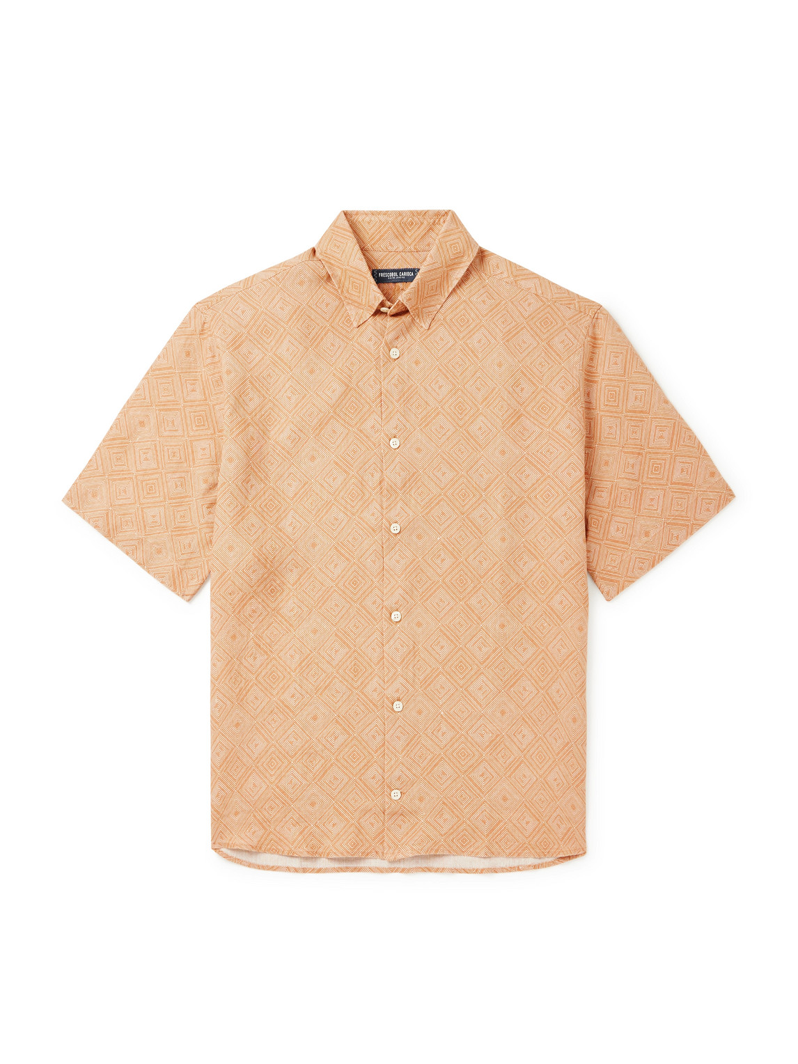 Frescobol Carioca Castro Printed Linen Shirt In Orange
