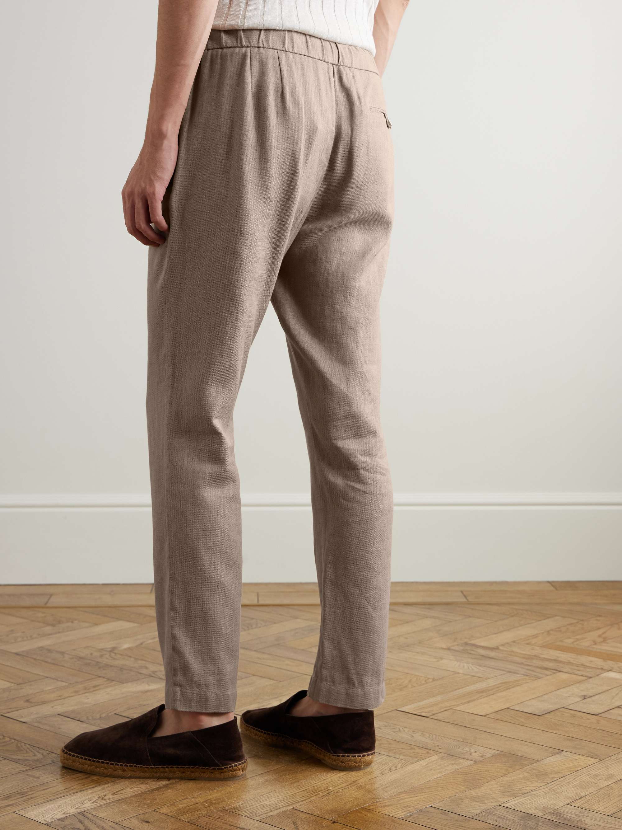 FRESCOBOL CARIOCA Linen and Cotton-Blend Drawstring Trousers