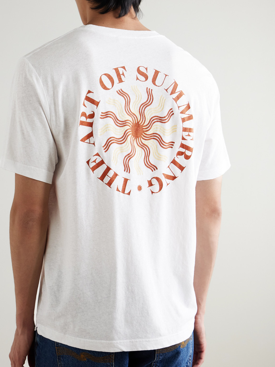 Frescobol Carioca Dinis Clube De Praia Printed Cotton And Linen-blend Jersey T-shirt In Multi