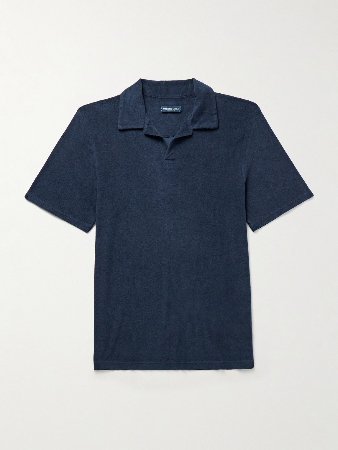 Frescobol Carioca Faustino Camp-Collar Cotton, Lyocell and Linen-Blend Terry Polo hirt - Men