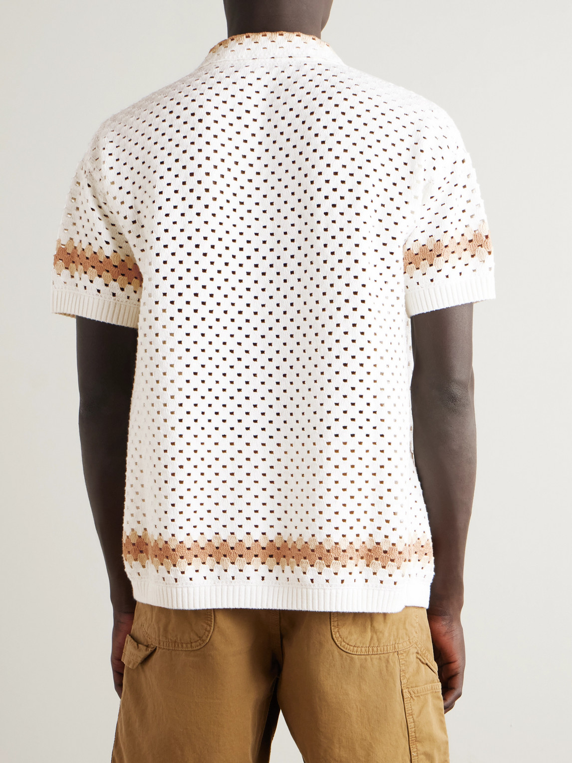  Frescobol Carioca - Pinto Crocheted Cotton Shirt - Men - Neutrals - M 