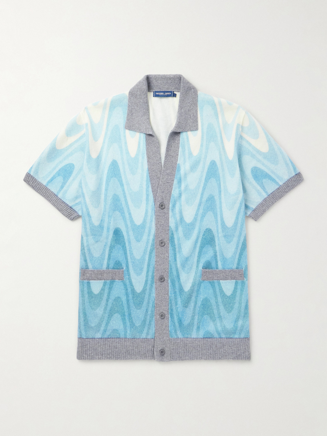 Frescobol Carioca Romero Printed Brushed Wool and Cashmere-Blend Cardigan - Men